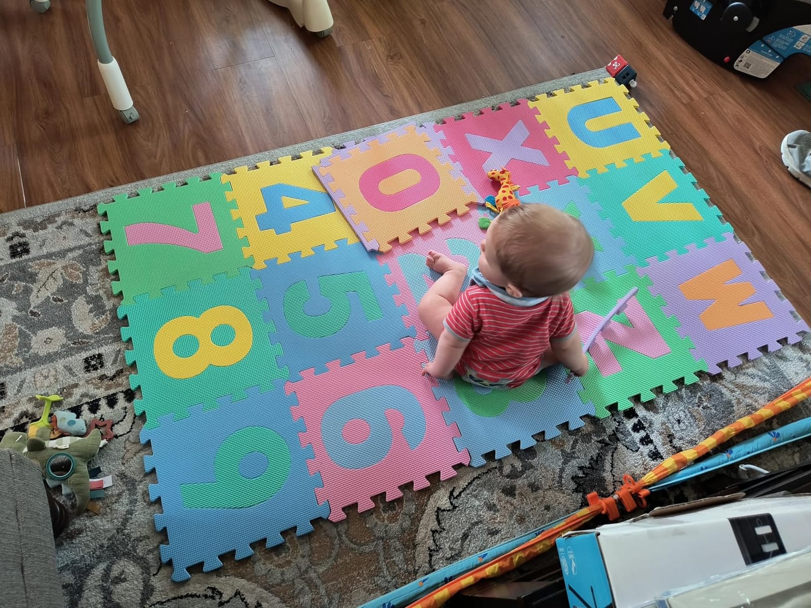 ProSource Kids Puzzle Alphabet, Numbers, 36 Tiles and Edges Play Mat, 12