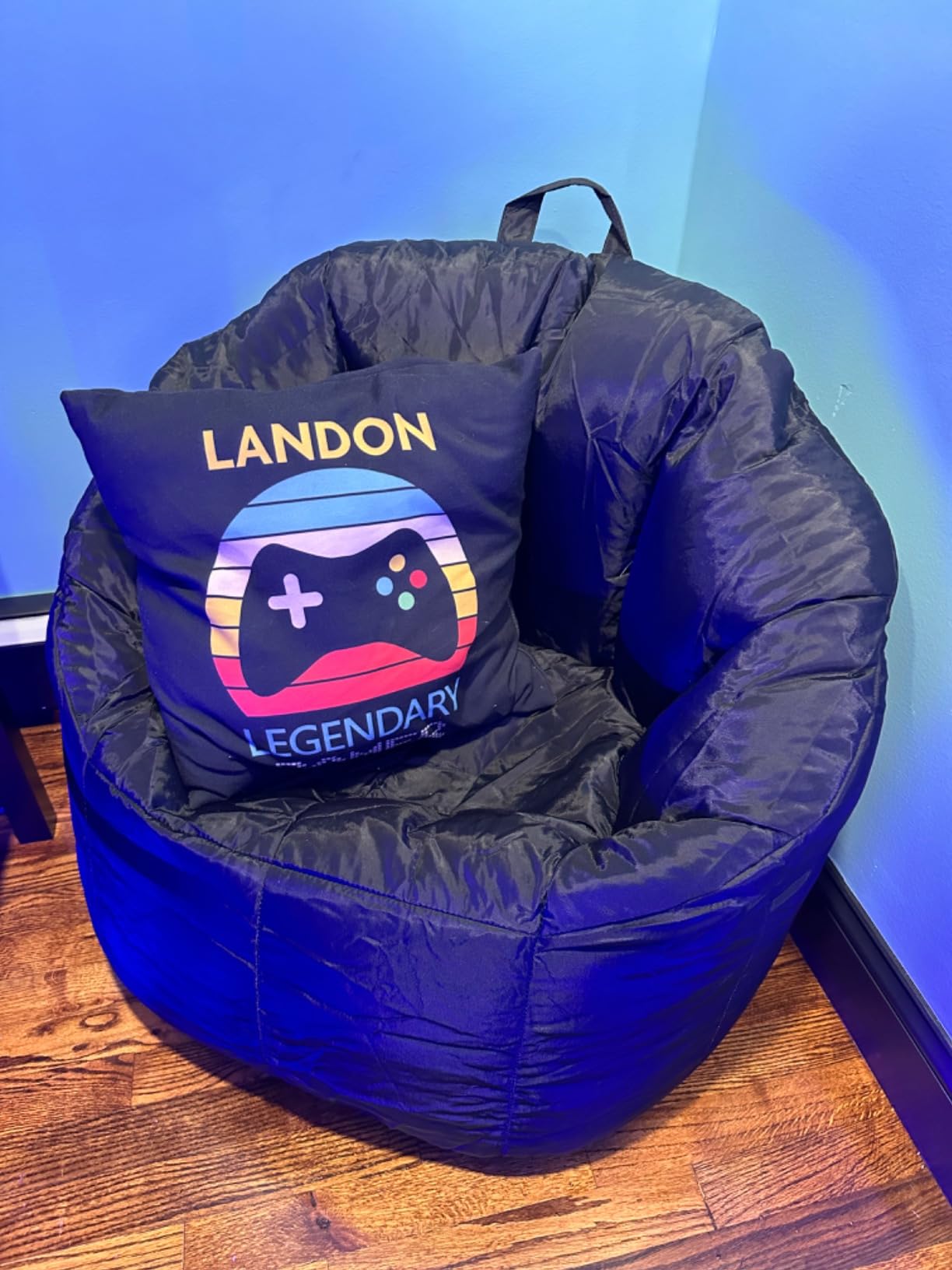 Big Joe Milano Beanbag Chair Stretch Limo Black Smartmax, Polystyrene Bean Filled, Refillable, Nylon Polyester, Adult-Sized Comfortable Seating customer photo 2