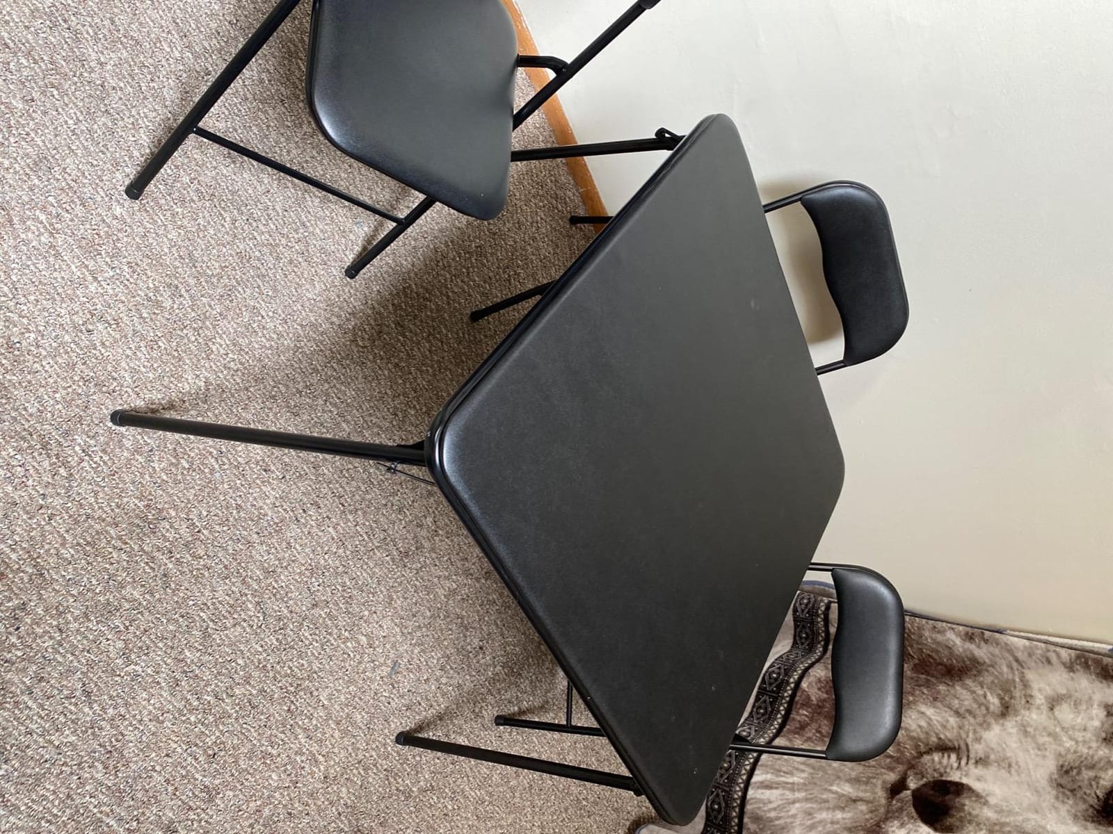 Flash Furniture Madison 5-Piece Folding Card Table and Chair Set, Black | Portable, Indoor/Outdoor, Event Table and Chairs customer photo 1