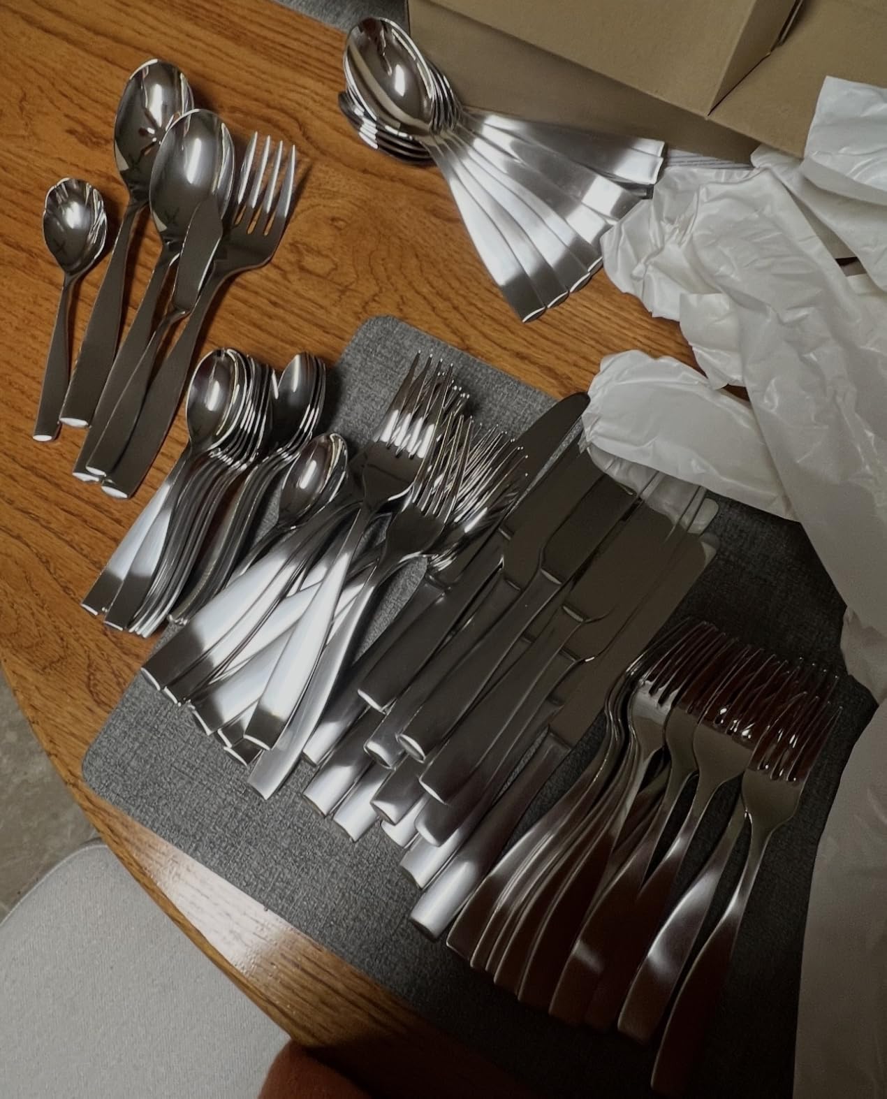 Mikasa Satin Loft 65-Piece Flatware Set, Service for 12, 18/10 Stainless Steel Silverware with Satin Finish, Includes Serving Utensils, Dishwasher Safe customer photo 1