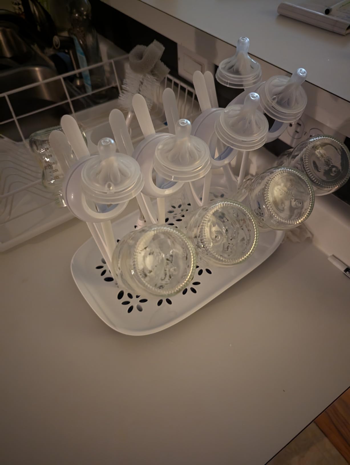 Philips Avent Baby Bottle Drying Rack, White | Fits 8 Bottles, Nipples & Accessories, Flexible Adjustable Design, Detachable Drip Tray, Dishwasher Safe, Compact, SCF149/00 customer photo 1