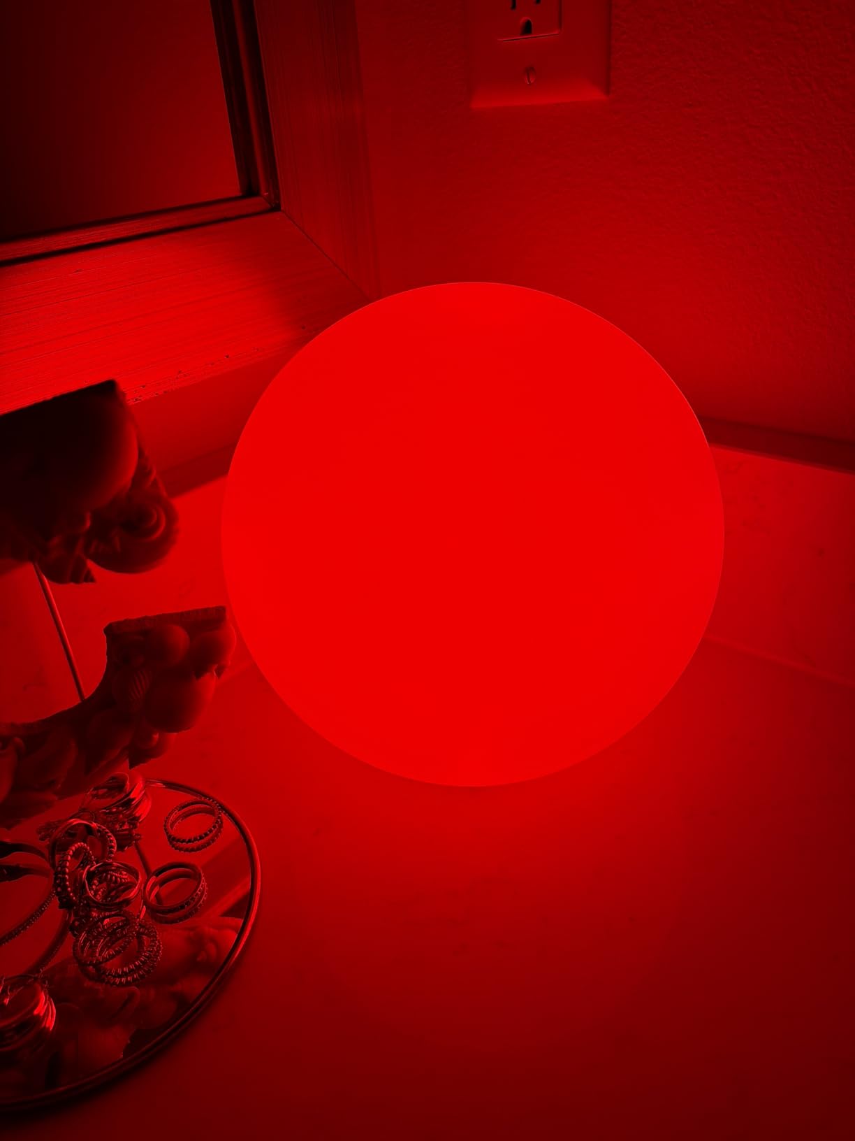 LOFTEK 8-inch LED Ball Light, Rechargeable Globe Table Lamp, Hangable | IP65 Floating Pool Light, 16 RGB Colors, Auto Timer, Folding Handle, Dual Control, Dimmable Mood Light for Nursery or Decor customer photo 2