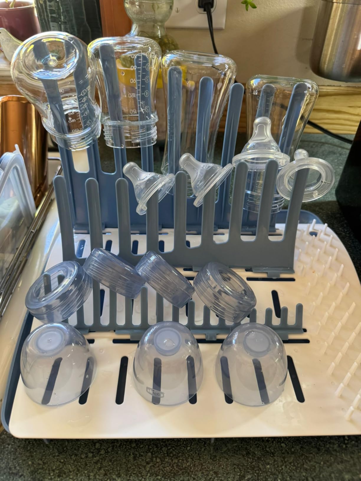 Dr. Brown's Folding Baby Bottle Drying Rack, Blue/White customer photo 1