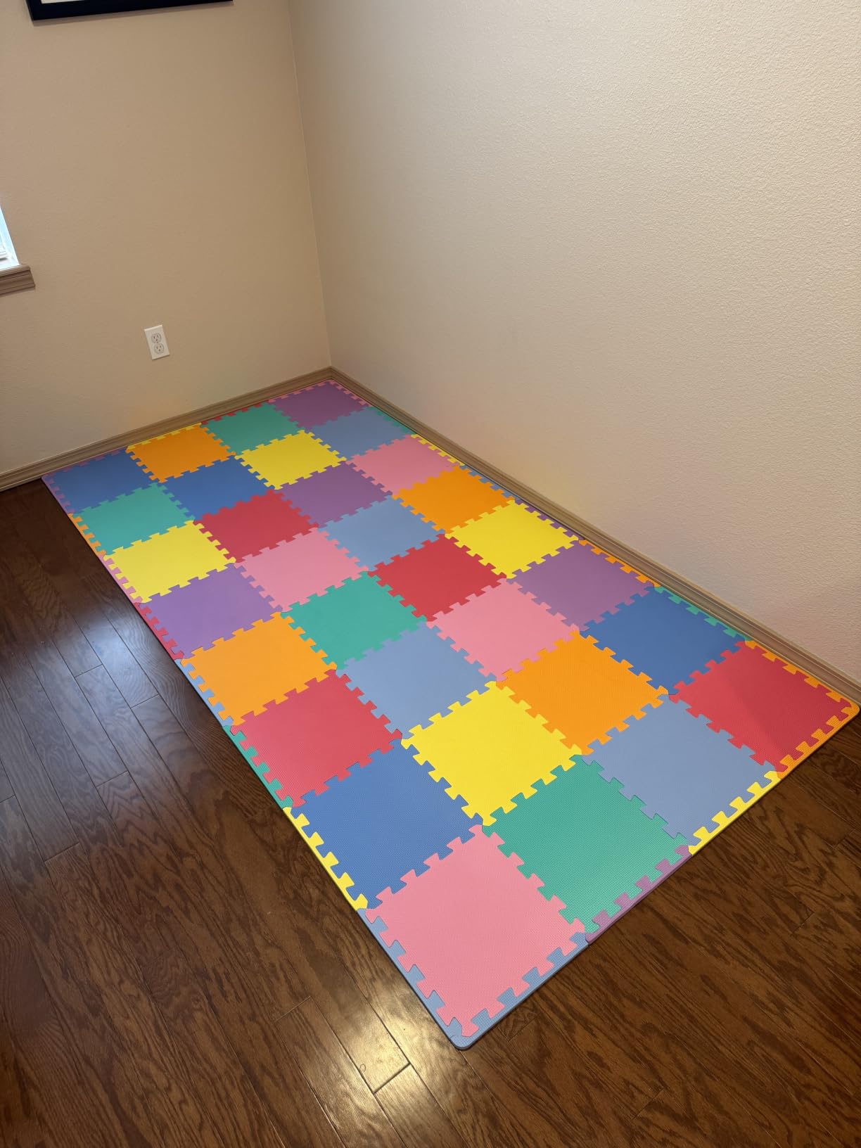 ProSource Baby Play Mat, Soft Foam Floor Tiles for Kids, Interlocking EVA Panels for Playpen Use, Crawling Development Surface, Safe Non-Toxic Toddler Flooring, 36 Tiles, Multicolor customer photo 2