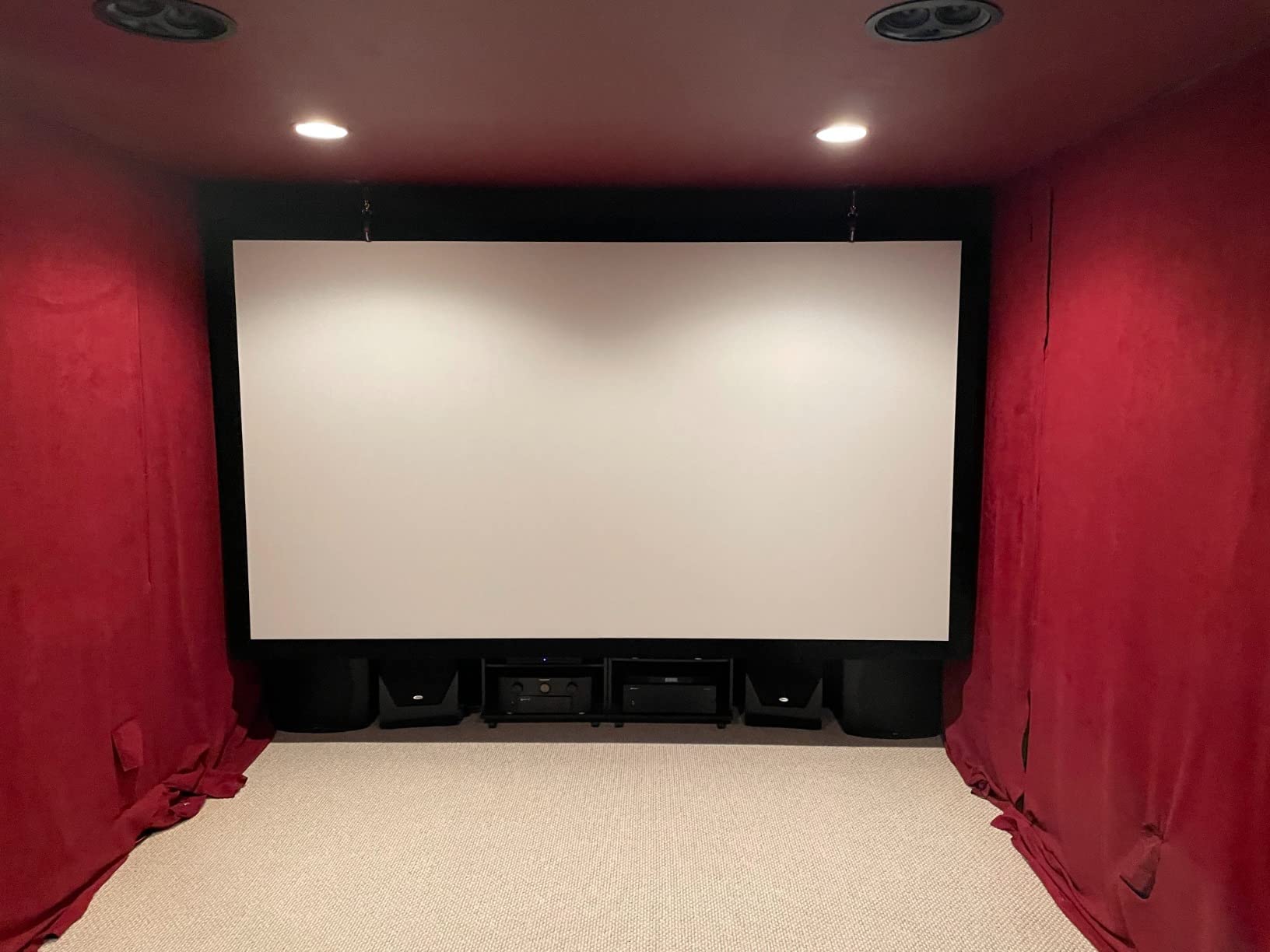 Silver Ticket Products STR Series 6 Piece Home Theater Fixed Frame 4K / 8K Ultra HD, HDTV, HDR & Active 3D Movie Projection Screen, 16:9 Format, 150