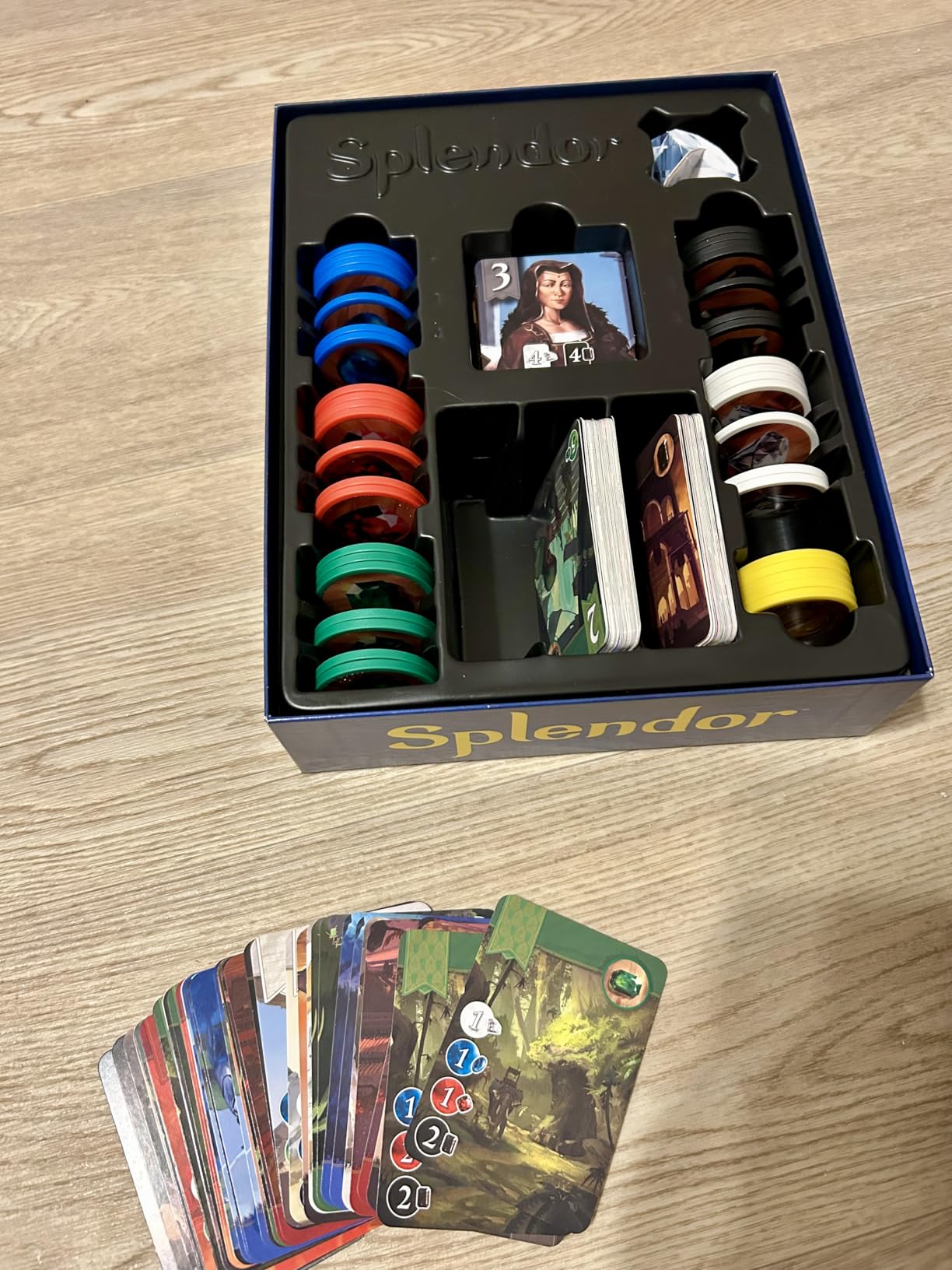Asmodee Splendor Board Game - Gem Trading & Engine-Building Strategy for Adults & Families, Adult Board Games, Family Fun for Adults, 2-4 Players Ages 10+, 30 Minute Playtime | Build a gem empire, recruit noble patrons, and earn prestige through strategic card drafting. Ages 10+, 2-4 players, 30 min. customer photo 1