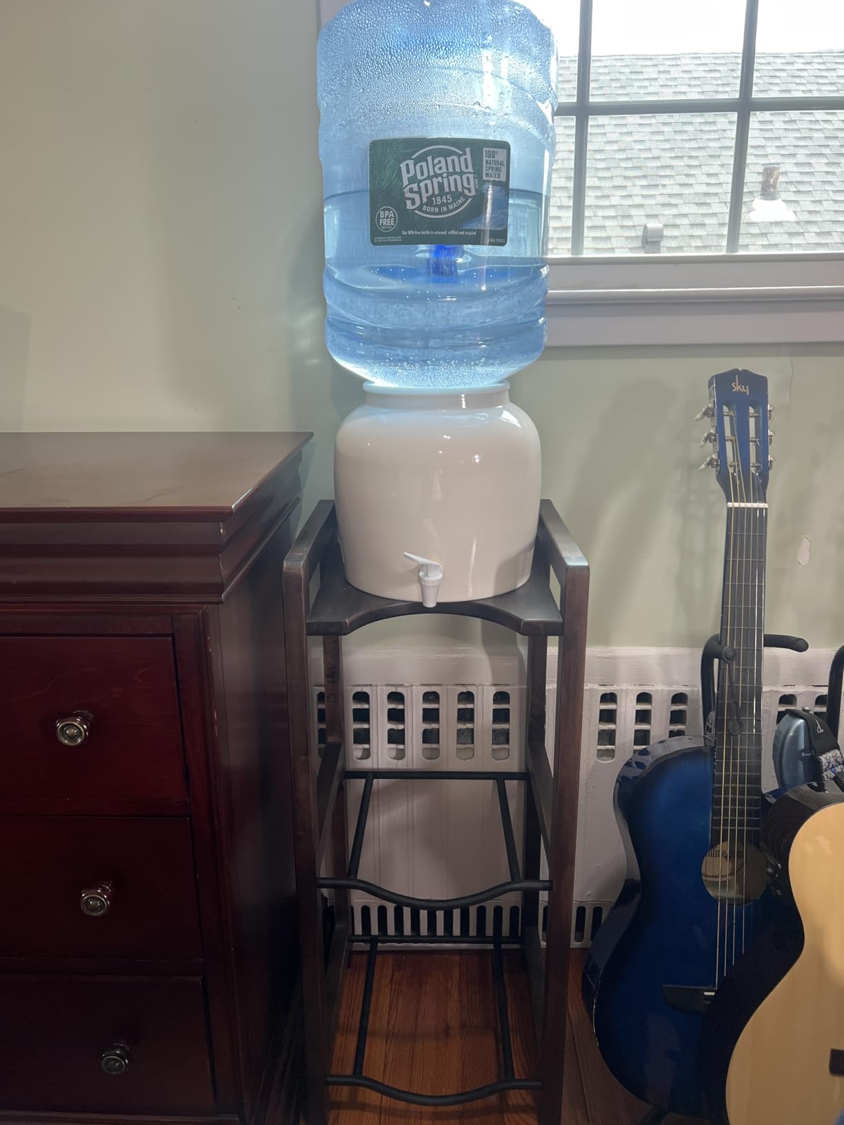 New Wave Enviro Porcelain Water Dispenser, Classic Blue Stripe customer photo 1