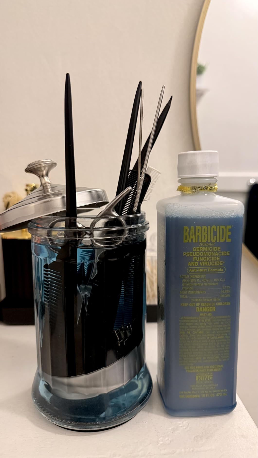 BARBICIDE Half Gallon Disinfectant Concentrate - 2 Pack | EPA-Registered, Hospital-Grade Germicide for Salons & Barbershops | Anti-Rust Solution for Shears, Combs & Professional Tools customer photo 1