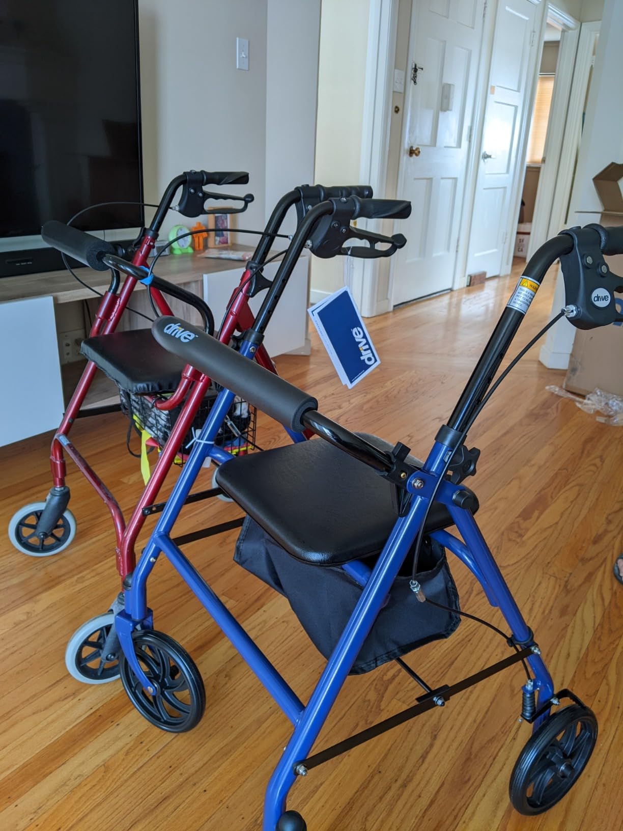 Drive Medical Rollator Walker with Seat, 7.5 Inch Wheels, Blue | Rollator Walker Offers Stable, Height Adjustable Mobility Support with Durable Steel Frame and Wheels customer photo 2