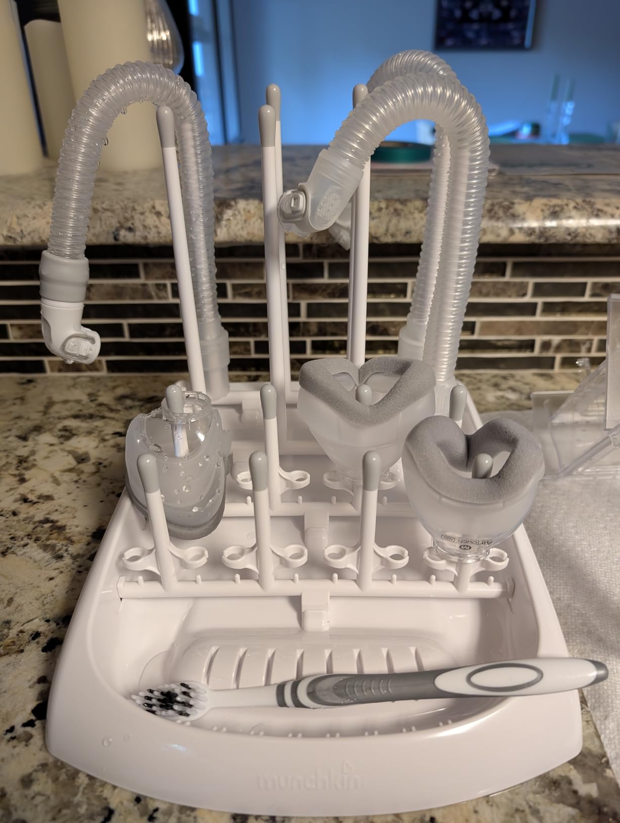 Munchkin Fold Baby Bottle Drying Rack - Compact Design Folds Flat for Easy Storage, White/Grey customer photo 2