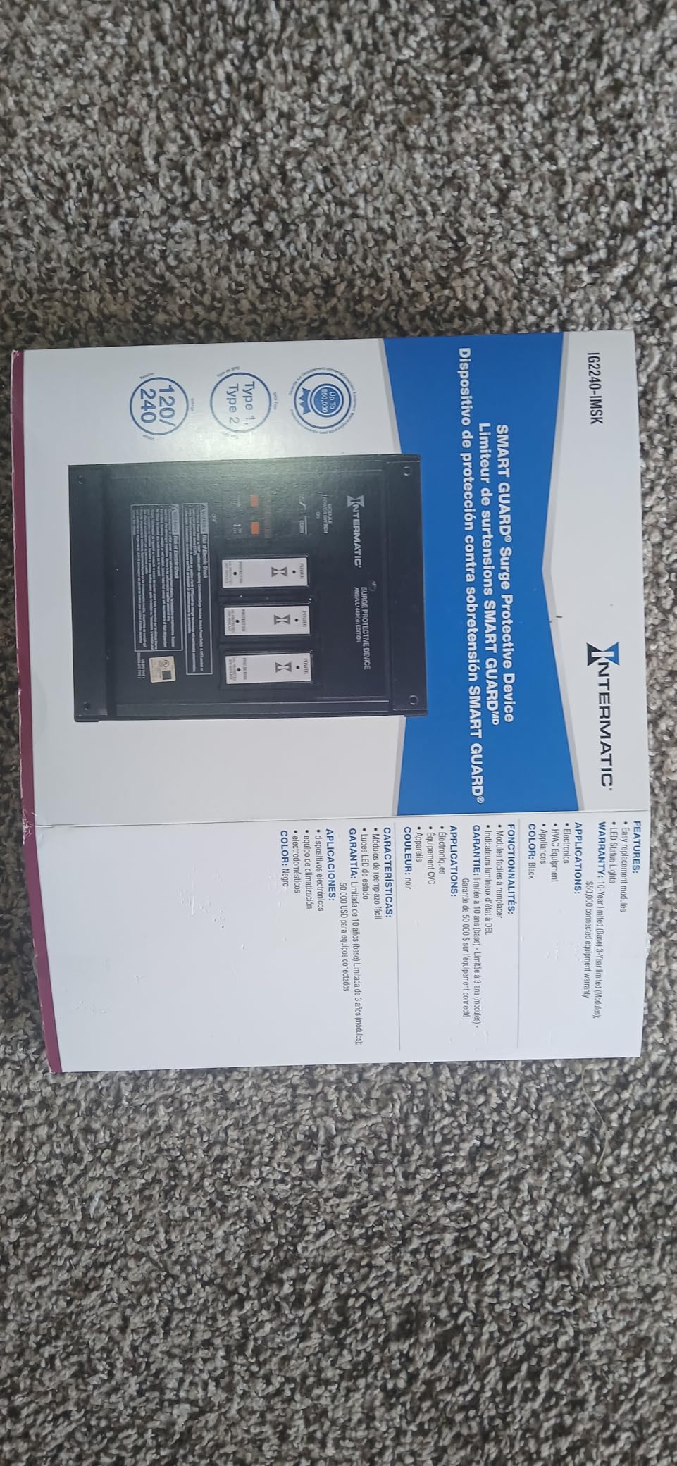 Intermatic IG2240-IMSK Smart Guard Whole-House Surge Protector, 120/240 VAC, UL Listed Whole-House Surge Protector Features Replaceable IMODULES for Fast Maintenance without Rewiring customer photo 2