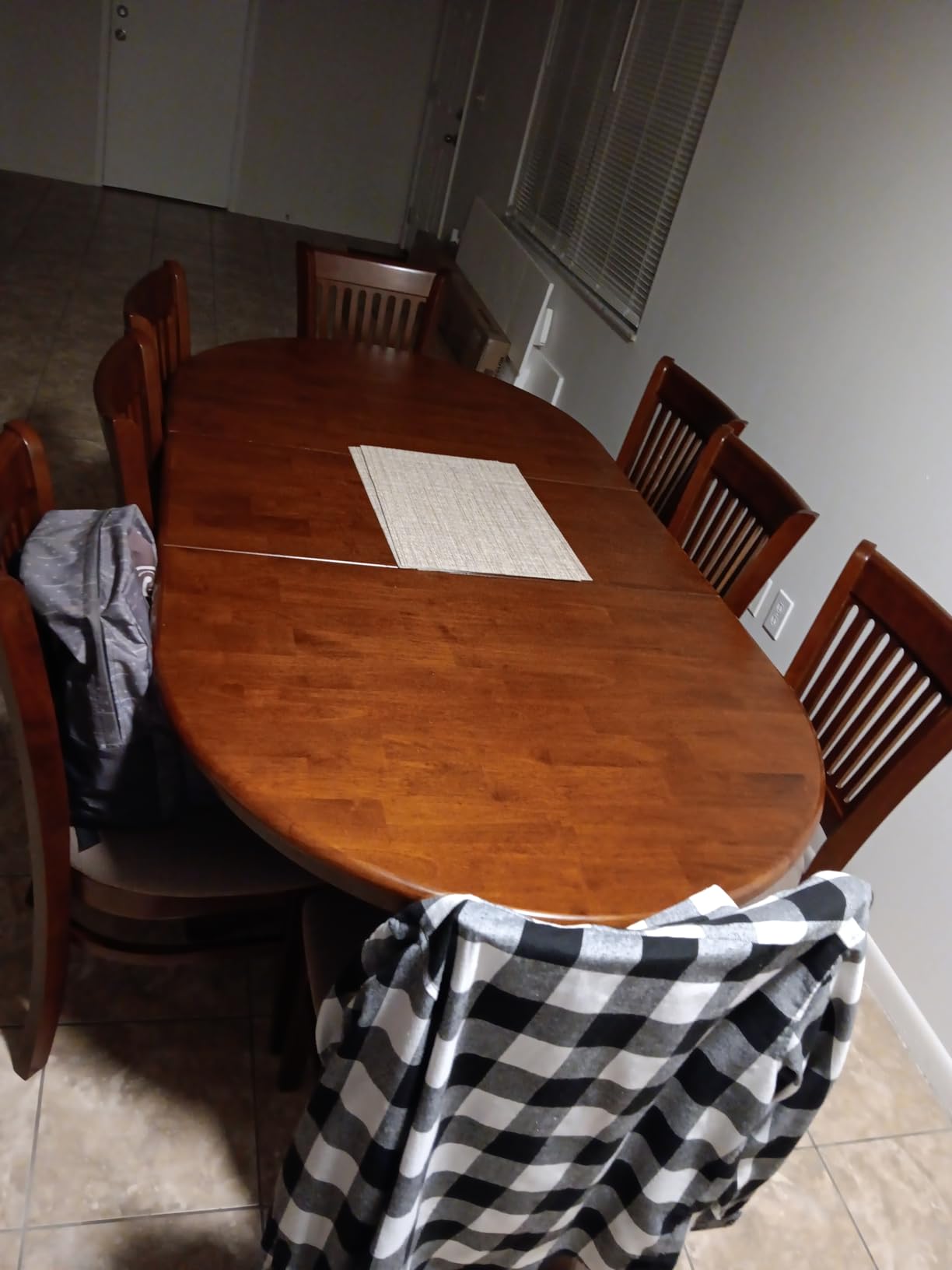 East West Furniture VANC9-ESP-C 9 Piece Modern Dining Table Set Includes an Oval Wooden Table with Butterfly Leaf and 8 Linen Fabric Upholstered Dining Chairs, 40x76 Inch, Espresso customer photo 2