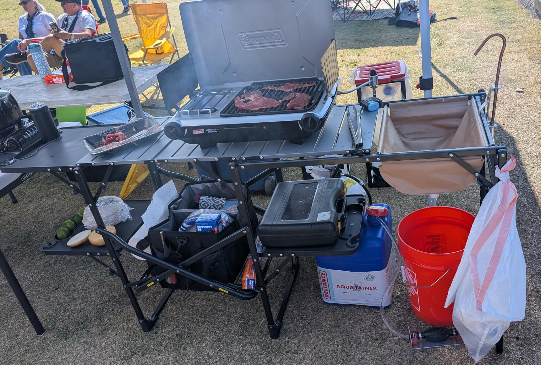 GCI OUTDOOR Slim-Fold Cook Station | Portable Folding Kitchen Table with a Heat Resistant Tabletop, 4 Side Tables & Storage Rack, Perfect for Picnics & Camping Trips customer photo 1