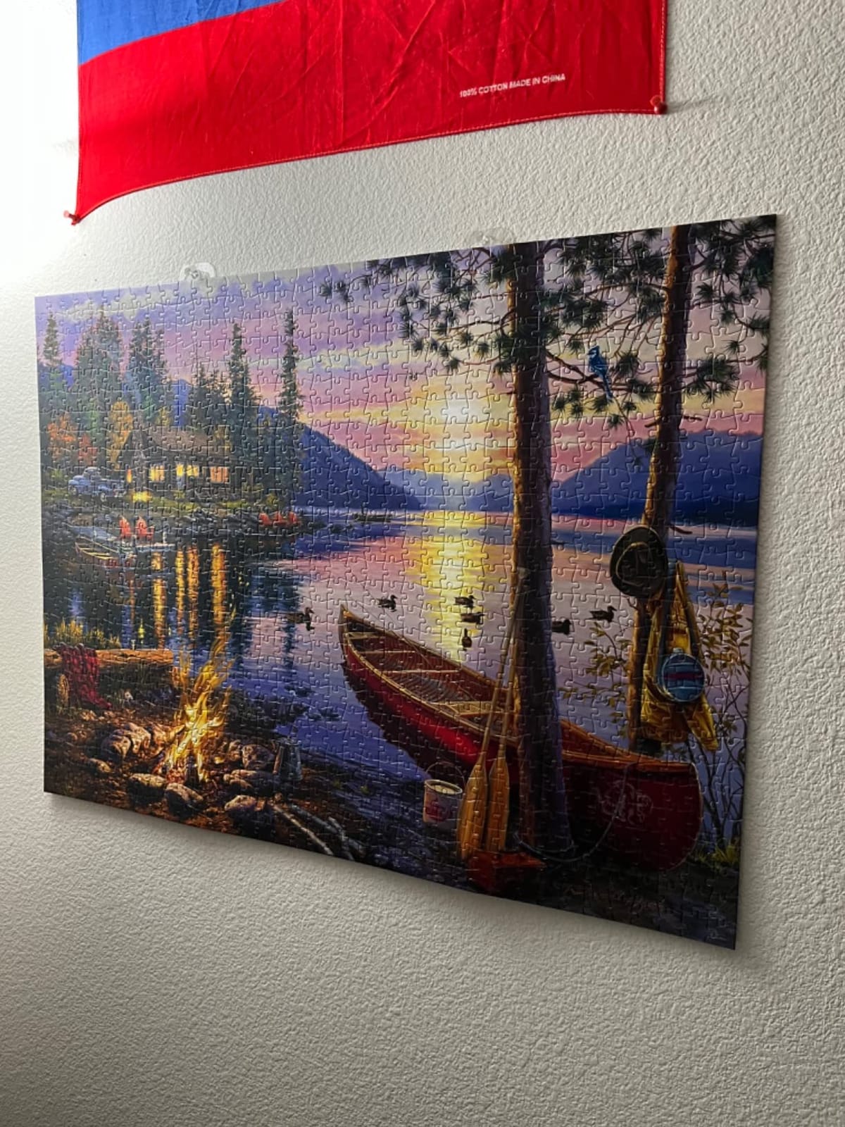 Buffalo Games Darrell Bush Canoe Lake Jigsaw Puzzle, 1000 Piece, for Adults | Full-Size Reference Poster, Darrell Bush Cabin-Sunset Scene, Recycled Materials, Jigsaw Puzzles 1000 Pieces customer photo 1