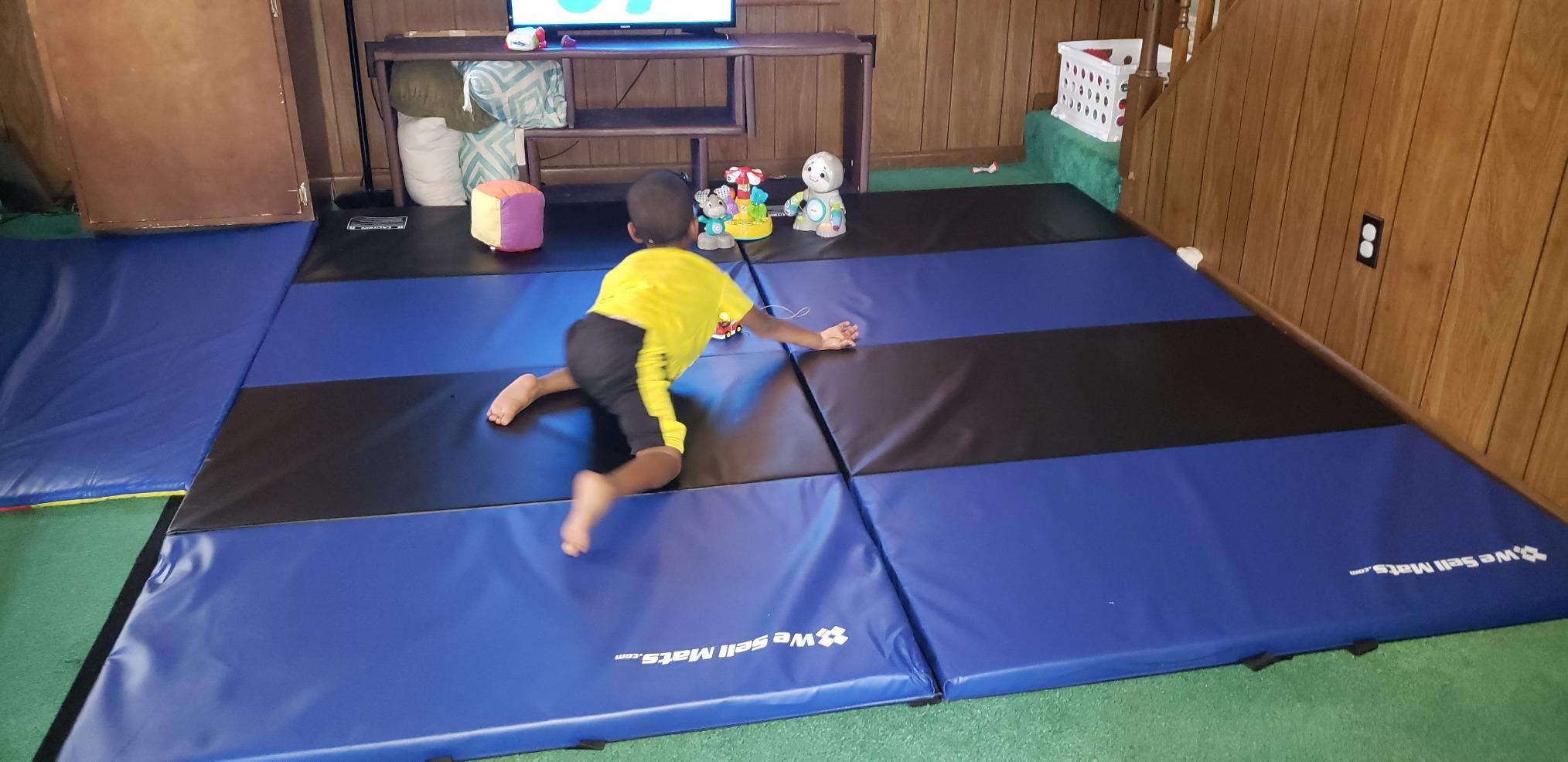 We Sell Mats - 4 ft x 8 ft x 2 in Premium Personal Fitness & Exercise Mat for Home Workout - Lightweight and Folds for Carrying - All Purpose Home Gym Mat customer photo 1