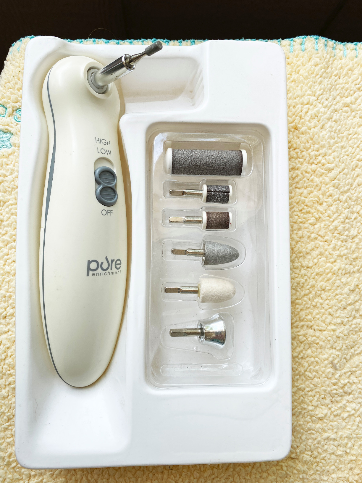 PurePedi Deluxe 10 Piece Pedicure Set, Professional Home Pedicure Kit with Attachments: Cordless Nail File, Drill, Callus Remover & Protective Cap Easy to Use, Salon Quality customer photo 1