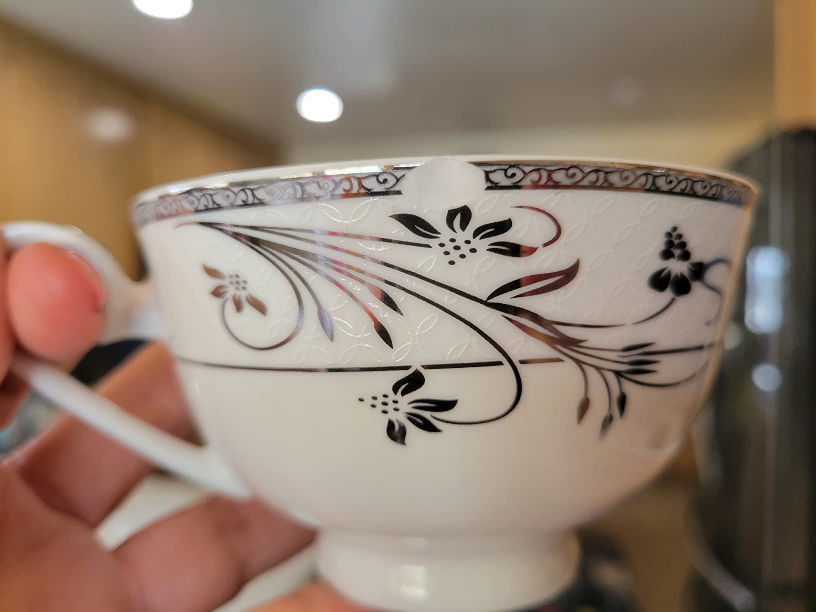 Lorenzo 57 Piece Elegant Bone China Service for 8 Viola Dinnerware Sets, Silver customer photo 2