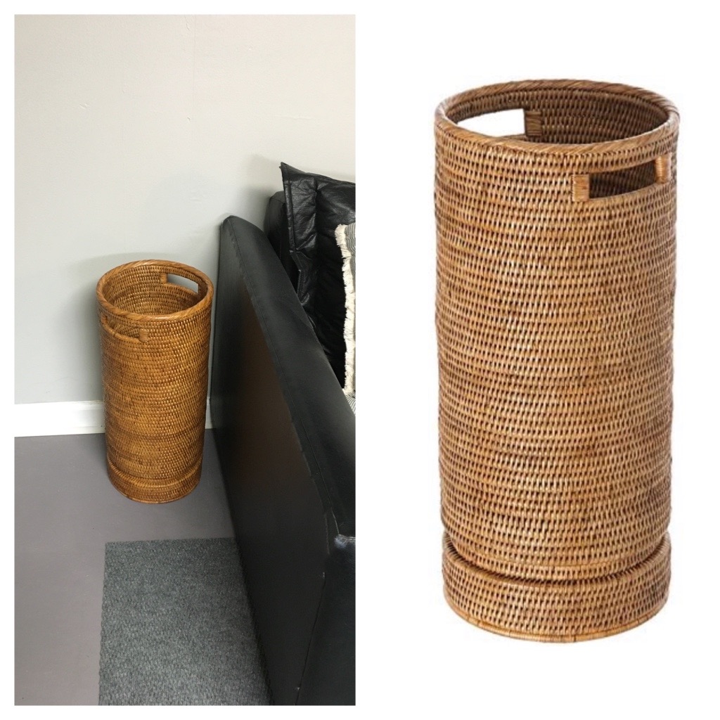 KOUBOO La Jolla Rattan Umbrella Stand, Handmade, Honey Brown, Umbrella Holder, Sturdy, Walking Sticks, Canes, Entryway, Mudroom, Office, Dip Tray, Home Decor customer photo 1