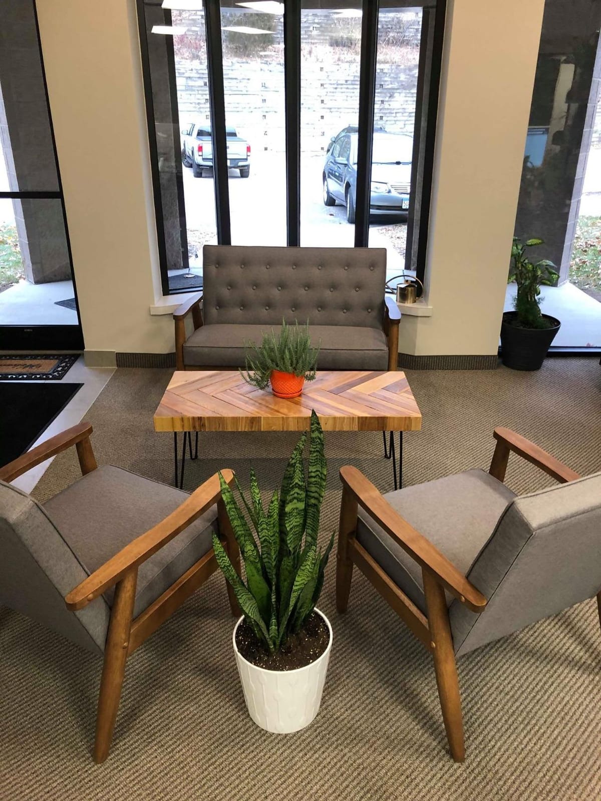 Baxton Studio Sorrento Mid-Century Retro Modern Fabric Upholstered Wooden 3-Seater Sofa, Grey 70.59 x 29.45 x 32.96 customer photo 2