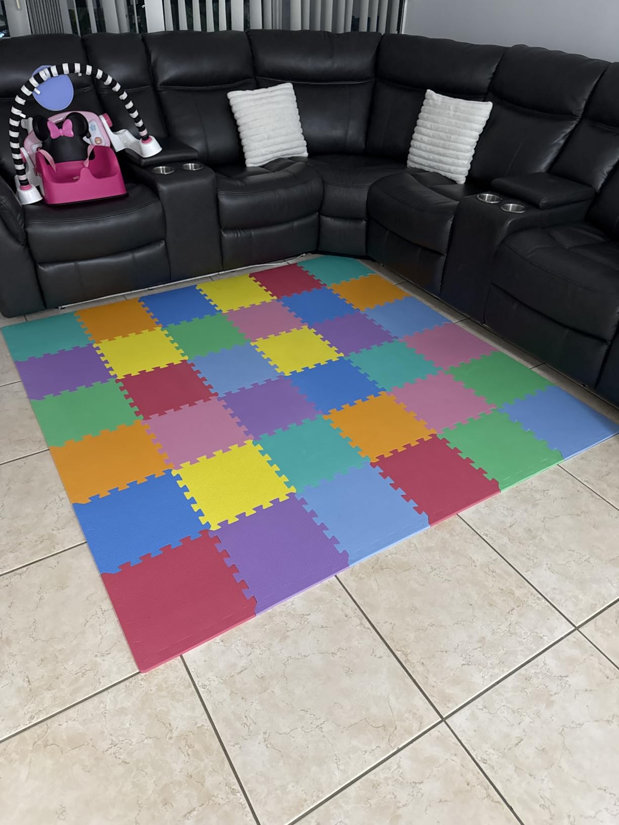 BalanceFrom Foam Floor Tiles for Kids - Non-Toxic Comfortable Baby Play Mat and Interlocking Foam Tiles for Crawling & Development, Soft Play Mat for Babies, 36 Tiles Cover 36 SQ SF customer photo 2