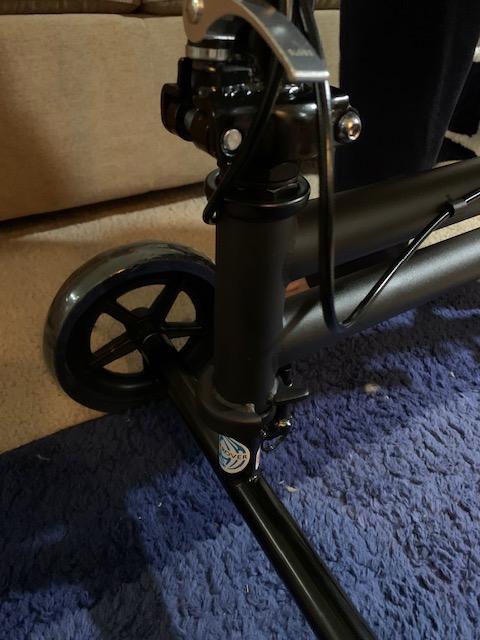 KneeRover Economy Steerable Knee Scooter - Foldable Mobility Aid & Knee Walker with Adjustable Handlebar and Comfortable Knee Pad for Adults (Black) customer photo 2
