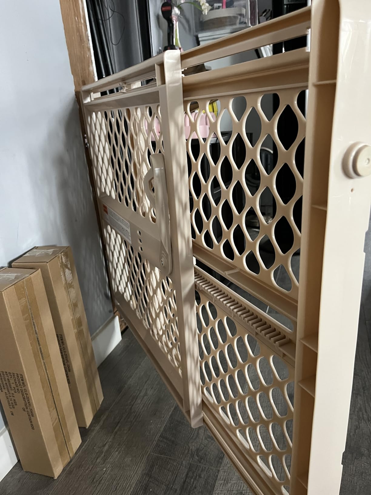 Toddleroo by North States - Supergate Ergo Baby Gate: Plastic Baby Gate for Stairs & Doorways - Adjustable Indoor Safety Gate - Made in USA - 26 to 42 Inches Wide - 26 Inches Tall - Sand customer photo 1