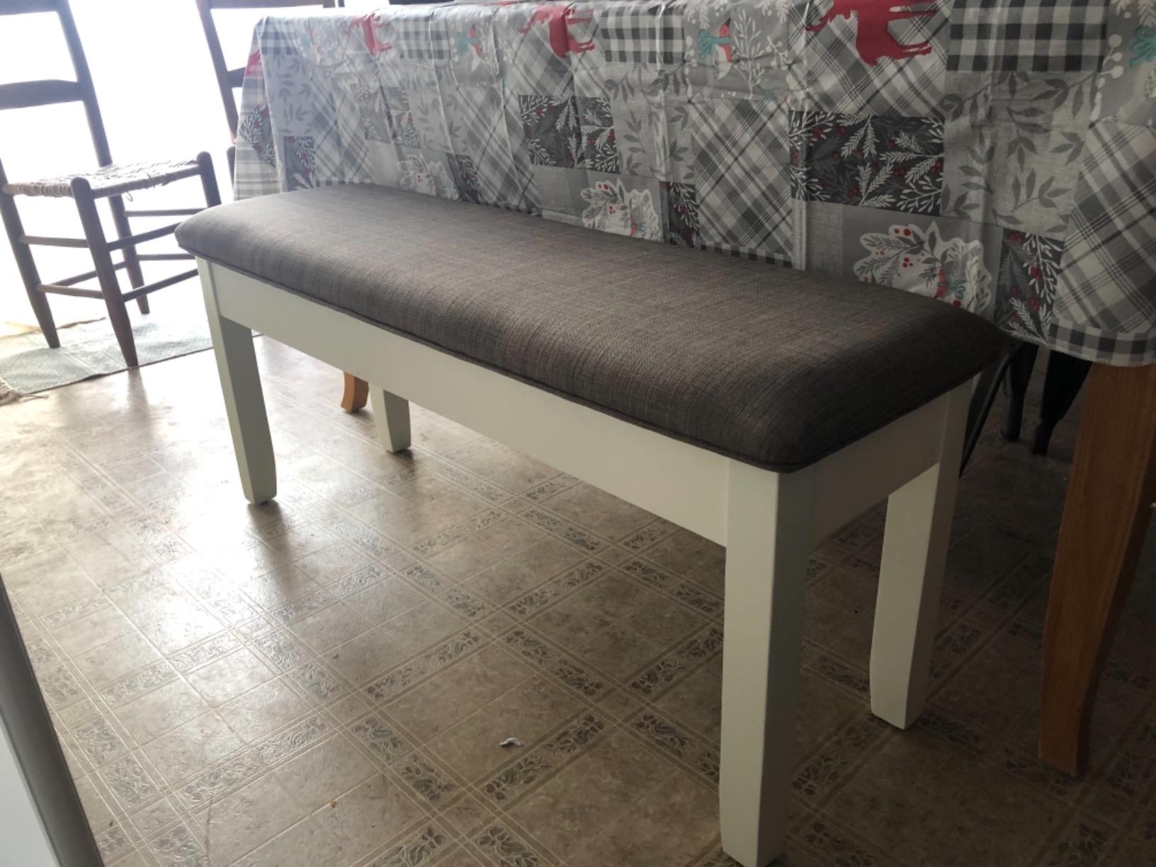 Powell Furniture Jane Storage, Antique White Dining Bench customer photo 1