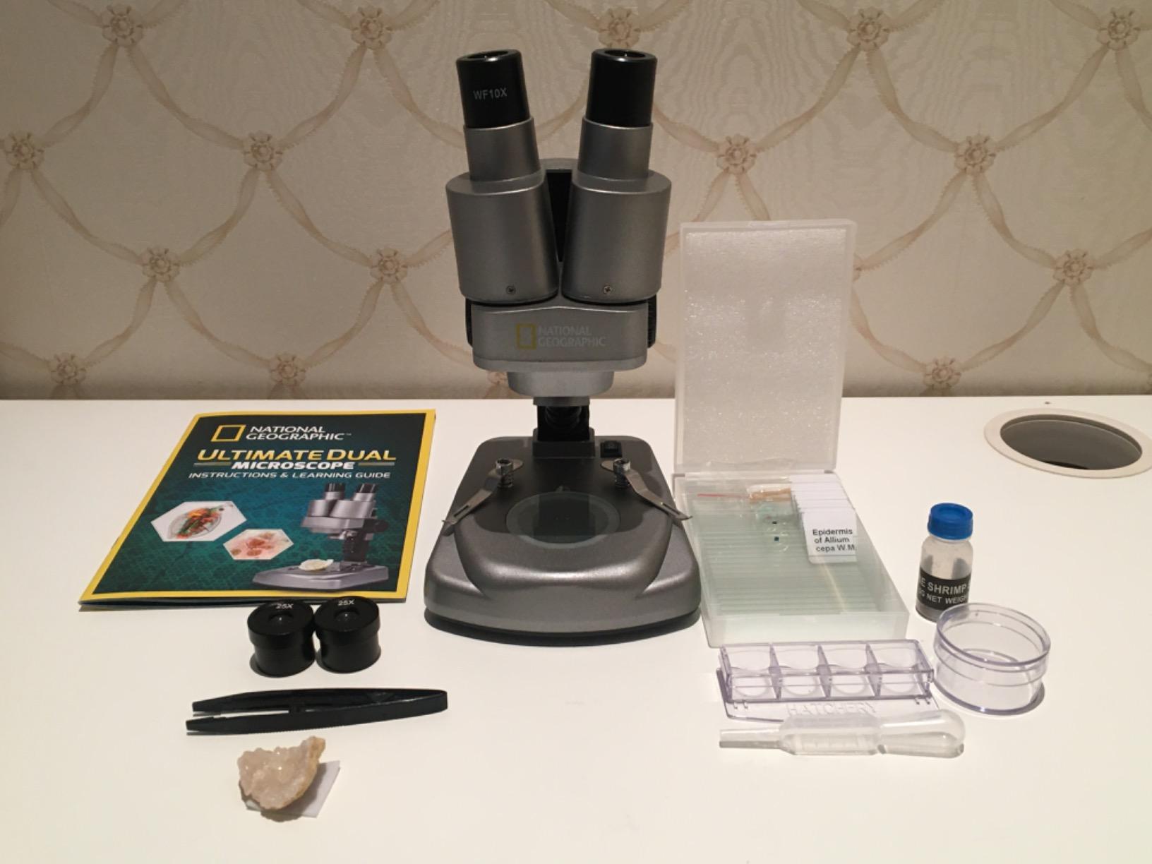 National Geographic Dual LED Kids Microscope - 50+ pc Science Kit with 10 Prepared Slides & 10 DIY Blank Slides, Biology Experiment Activity, Microscope Kit for Kids 8-12 (Amazon Exclusive) customer photo 1