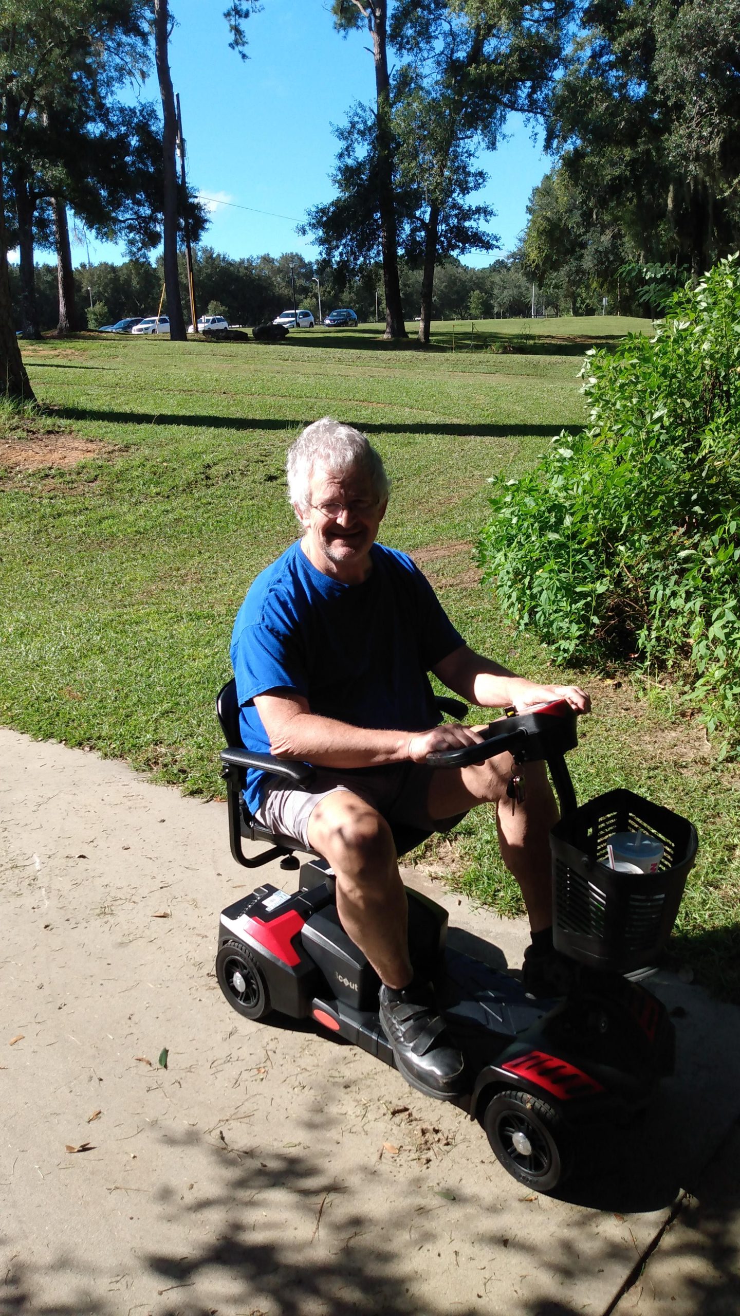 Drive Medical Spitfire Scout 4-Wheel Power Luxury Travel Scooter with Extended 15 Mile Range Battery, Red/Blue customer photo 1