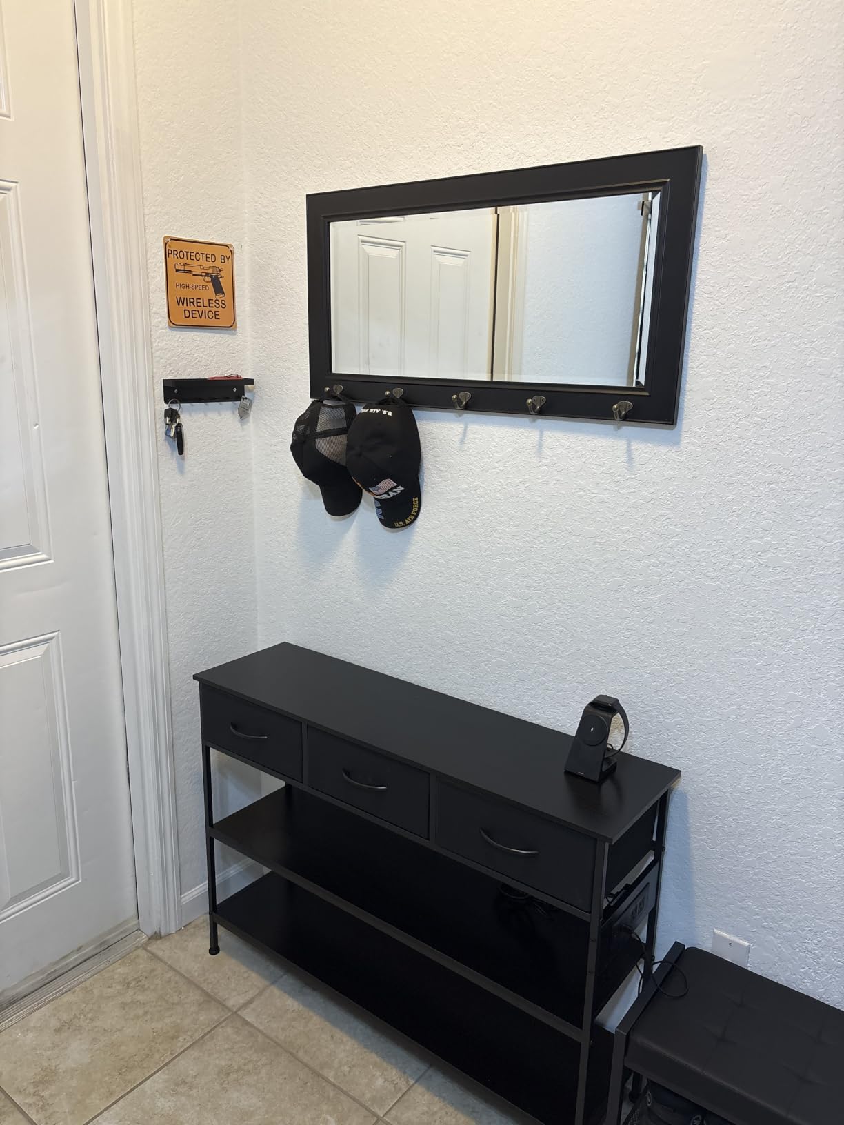 DesignOvation Kate and Laurel Pub Mirrors with 5 Metal Hooks, Black customer photo 1