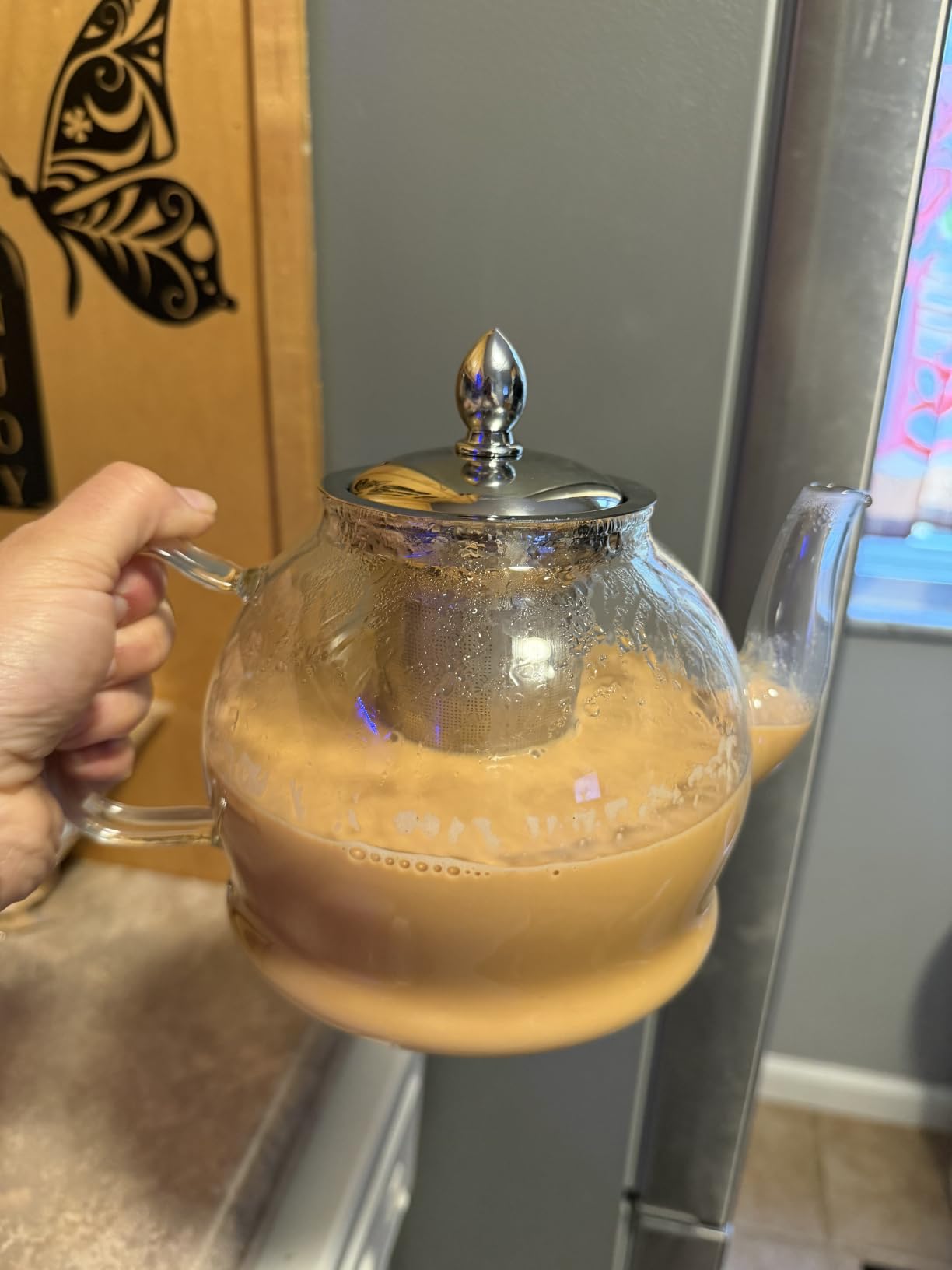 HIWARE 1000ml Glass Teapot with Removable Infuser, Stovetop Safe Tea Kettle, Blooming and Loose Leaf Tea Maker Set customer photo 2