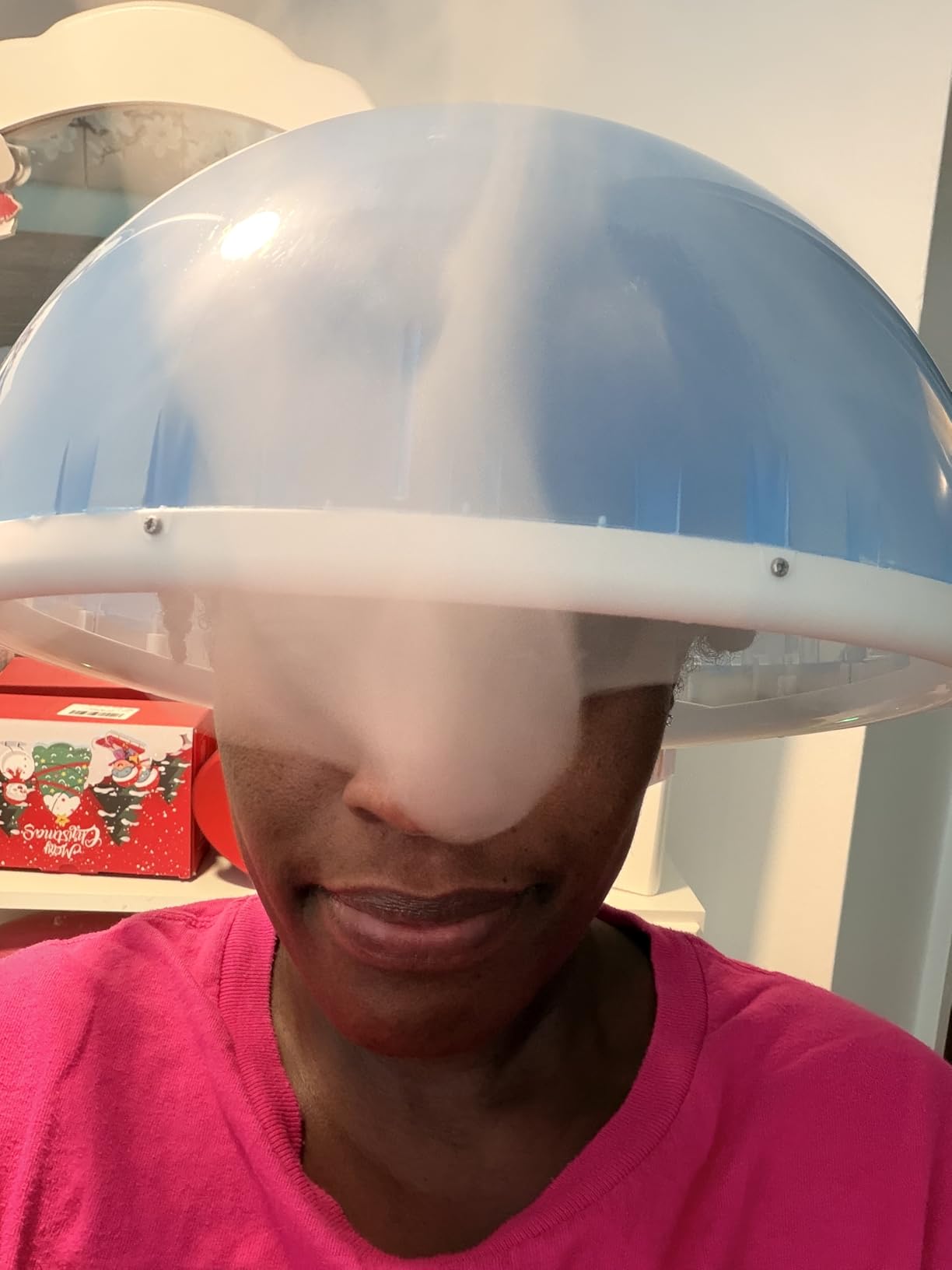 Red Pro Hair Therapy 2-in-1 Hair Steamer & Facial Steamer for Hydration Deep Cleaning, Designed for Personal Care at Home or Spa & Salon, Moisturize Hair 6x More Effectively customer photo 1