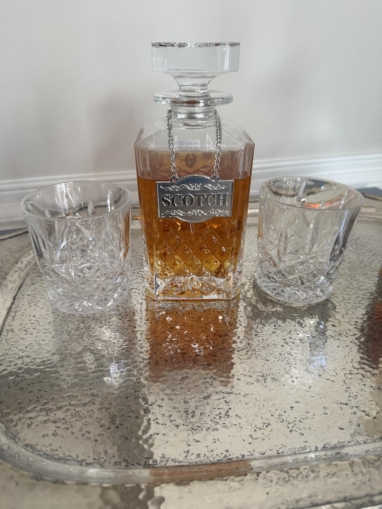 Marquis By Waterford Markham Square Decanter & Double Old Fashion Pair Decanter Set, 2 Count (Pack of 1), Clear, 30 fluid ounces customer photo 1