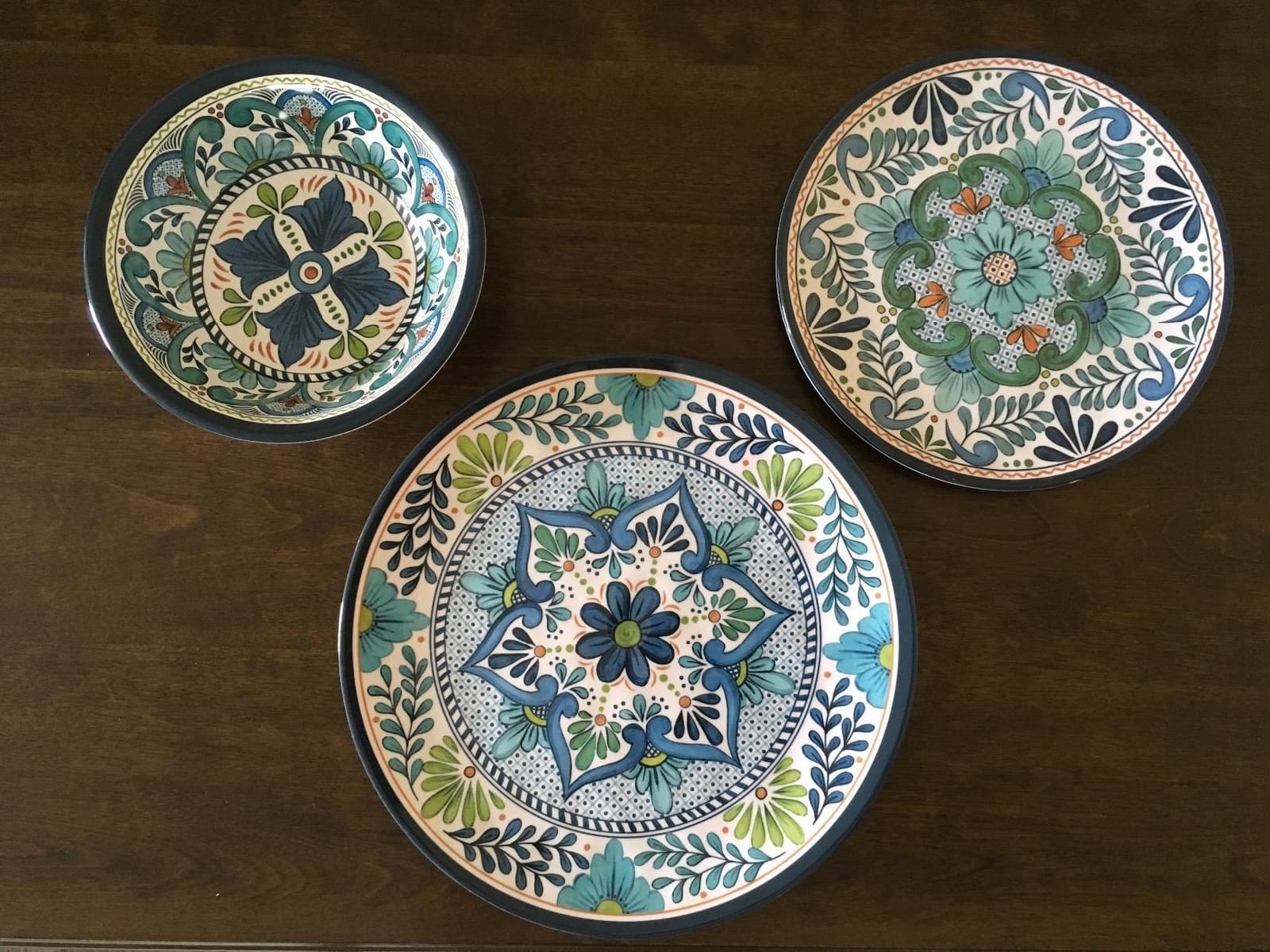 Talavera Melamine 12-Piece Dinnerware Set - Multicolored Plates and Bowls for 4, Spanish Tile-Inspired, Durable, Lightweight, Shatterproof, Dishwasher Safe, Indoor Outdoor Tableware customer photo 1