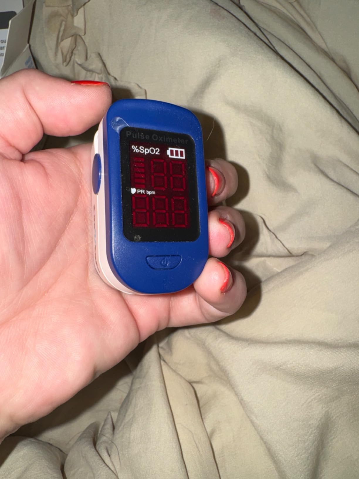 Zacurate 500BL Fingertip Pulse Oximeter Blood Oxygen Saturation Monitor with Batteries Included (Navy Blue) customer photo 2