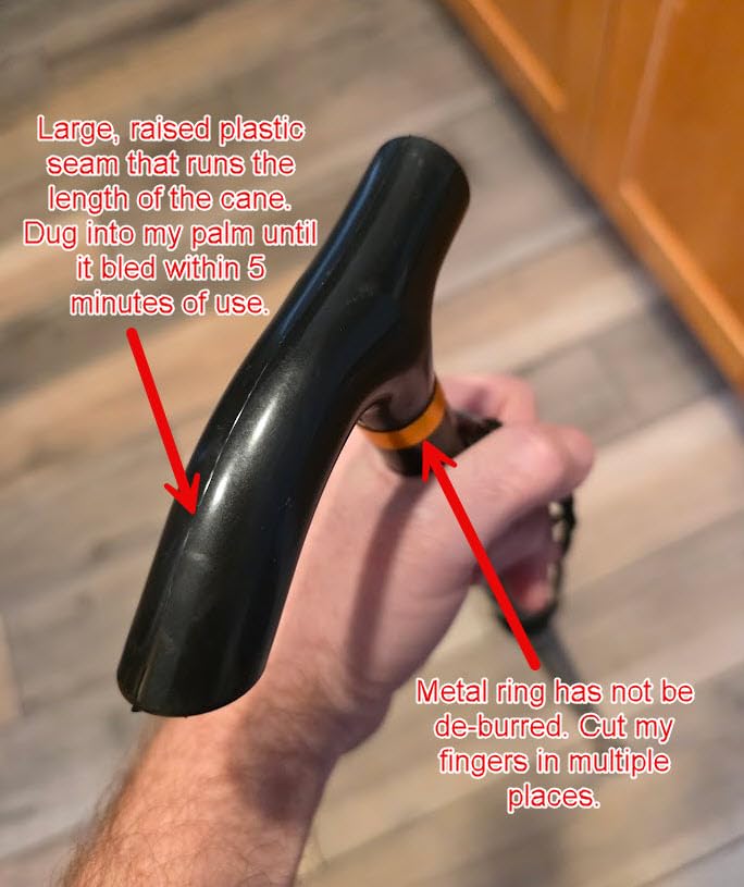 Folding Lightweight Walking Stick - Adjustable Aluminum Metal Collapsible Travel Cane with Non-Slip Rubber Base customer photo 2