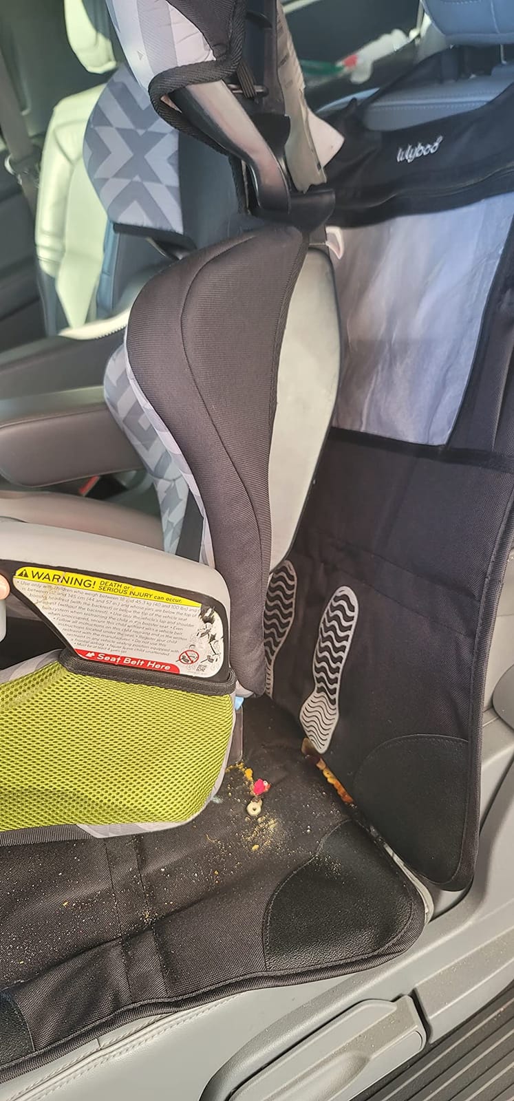 Lulyboo Car Seat Protector & Organizer for Baby & Toddler - Back Seat Storage, Kick Mat with Tablet Holder, Toys & Essentials, Fits All Vehicles, Durable Nylon, Black customer photo 1
