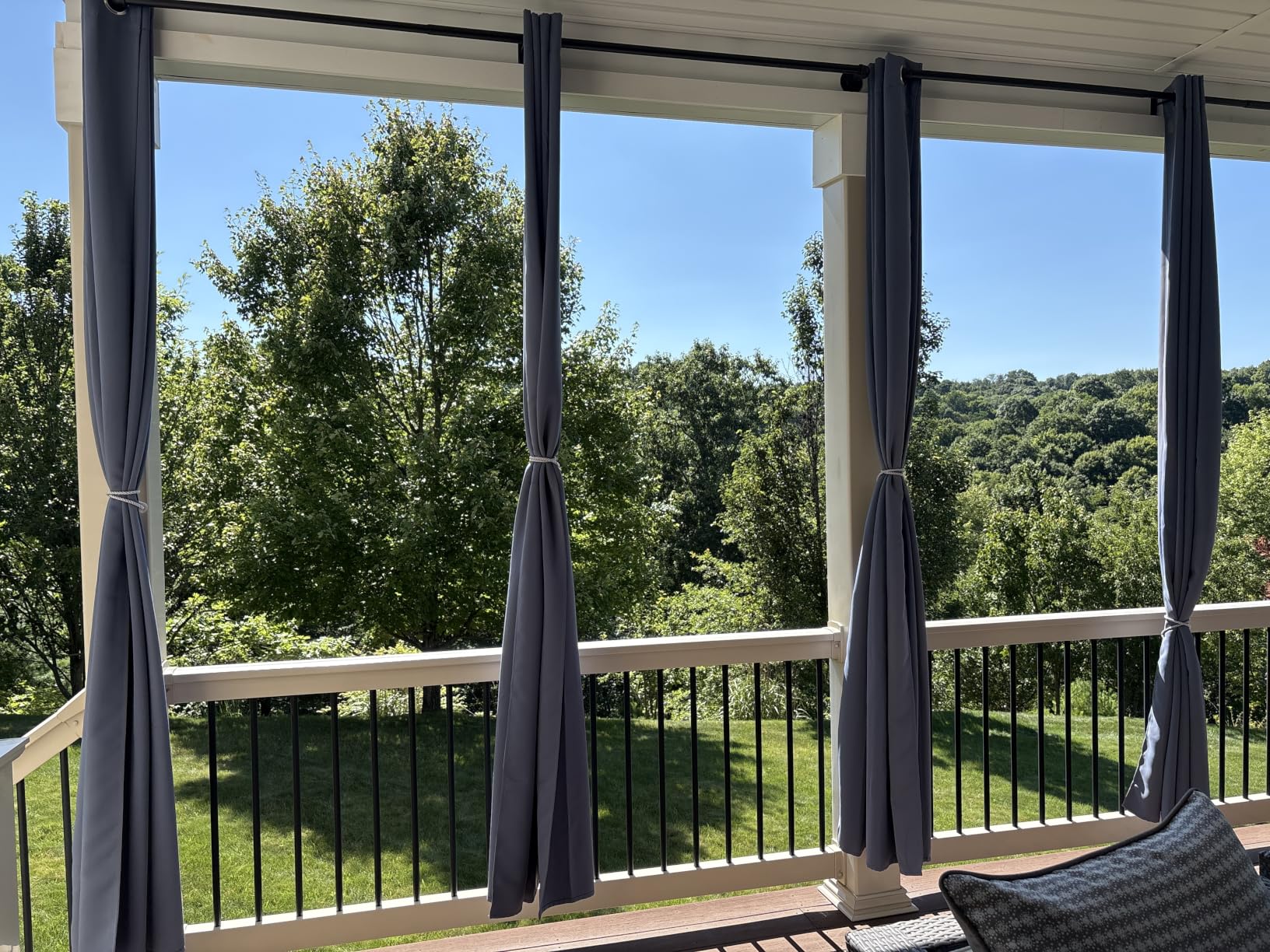 RYB HOME Outdoor Curtains for Patio Waterproof Privacy Thermal Insulated | Light Blocking, Blackout, Thick Outside Curtains for Porch, Gazebo, Pergola, W52 x L84, Biscotti Beige, 1 Panel customer photo 2
