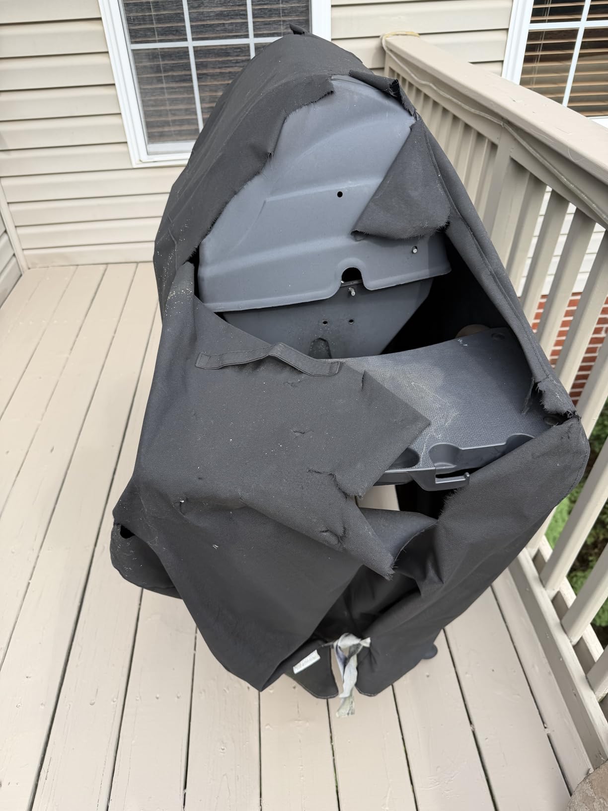 SunPatio Grill Cover 55 Inch, Outdoor Heavy Duty Waterproof Barbecue Gas Cover, UV & Fade Resistant, All Weather Protection Compatible for Weber Charbroil Nexgrill Kenmore Grills and More, Black customer photo 1