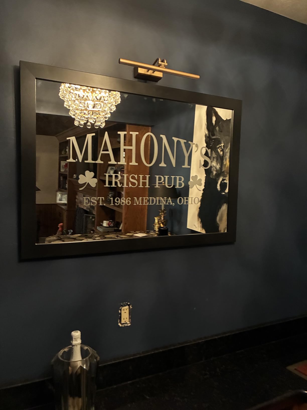 Beer Mugs Bar Mirror, Personalized Home Bar Sign 27x39 Engraved customer photo 2