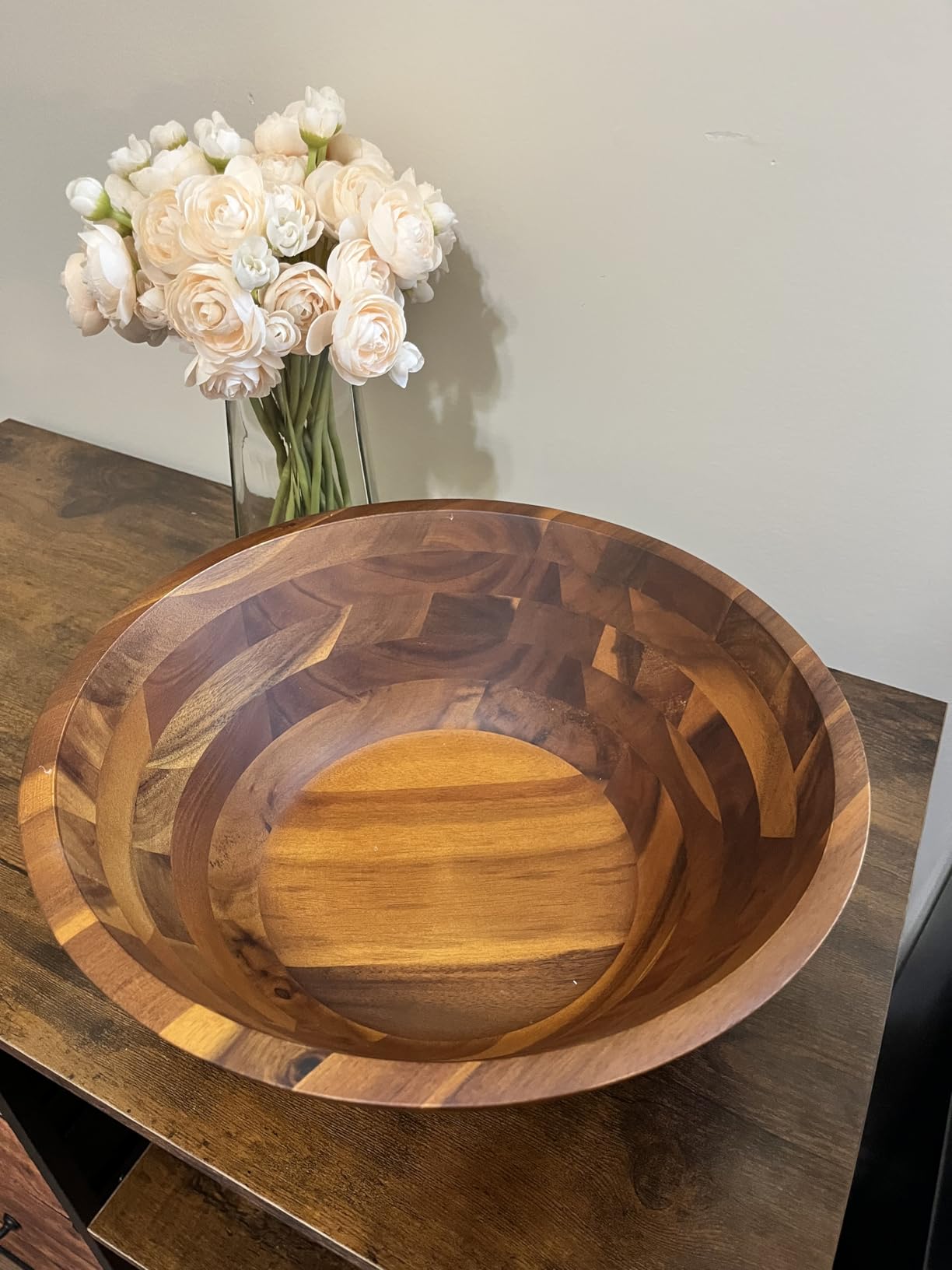 AIDEA Salad Bowls, Wooden Salad Bowls Set, Large Acacia Wood Serving Bowl for Fruits, Salad, 12.5