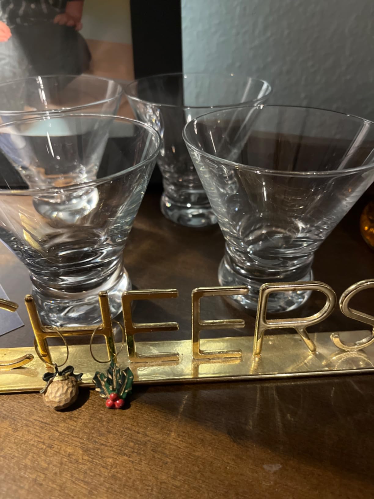 JoyJolt Afina Stemless Martini Glasses Set of 4, 8.5oz Liquor Drinking Glasses for Cocktail and Margarita, Bar Glass Cups, Glass Dessert Cups customer photo 2