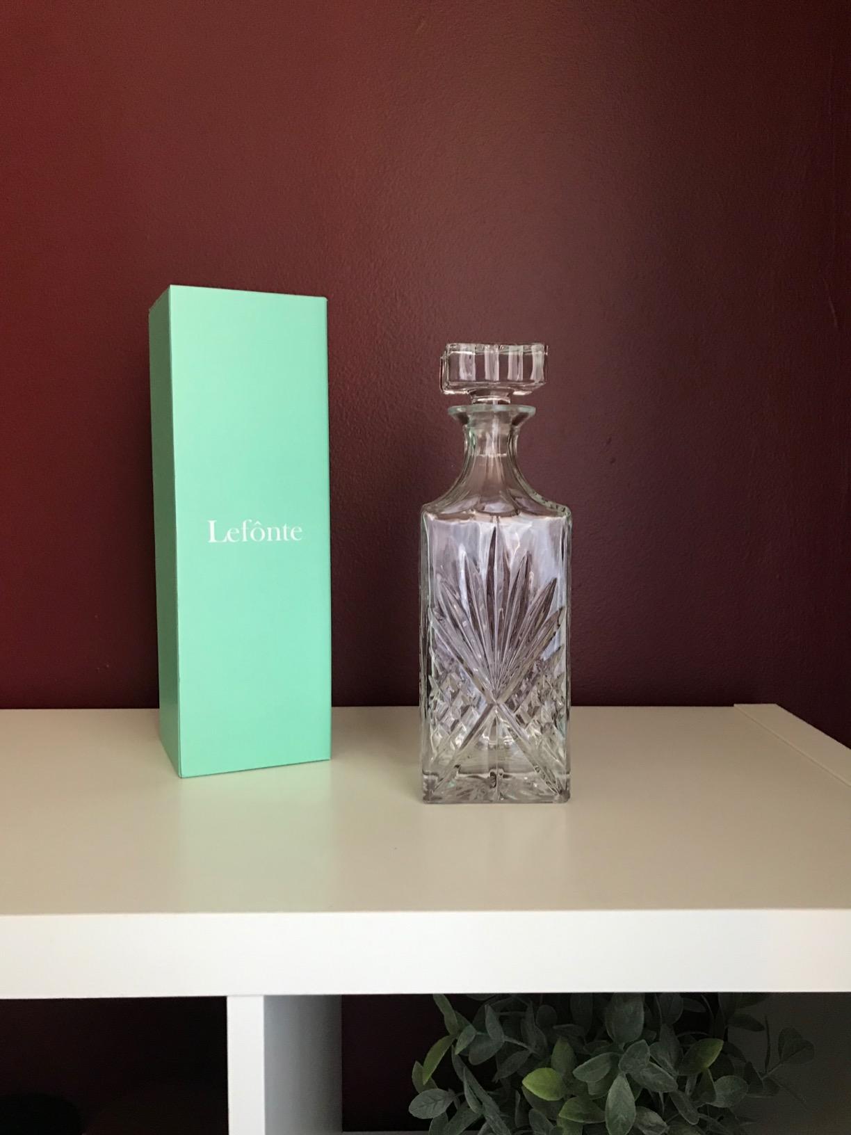 Crystal Whiskey Decanter, Lead-Free Barware Gift for Men, Scotch Bourbon Liquor, Irish Cut, 750ml customer photo 2