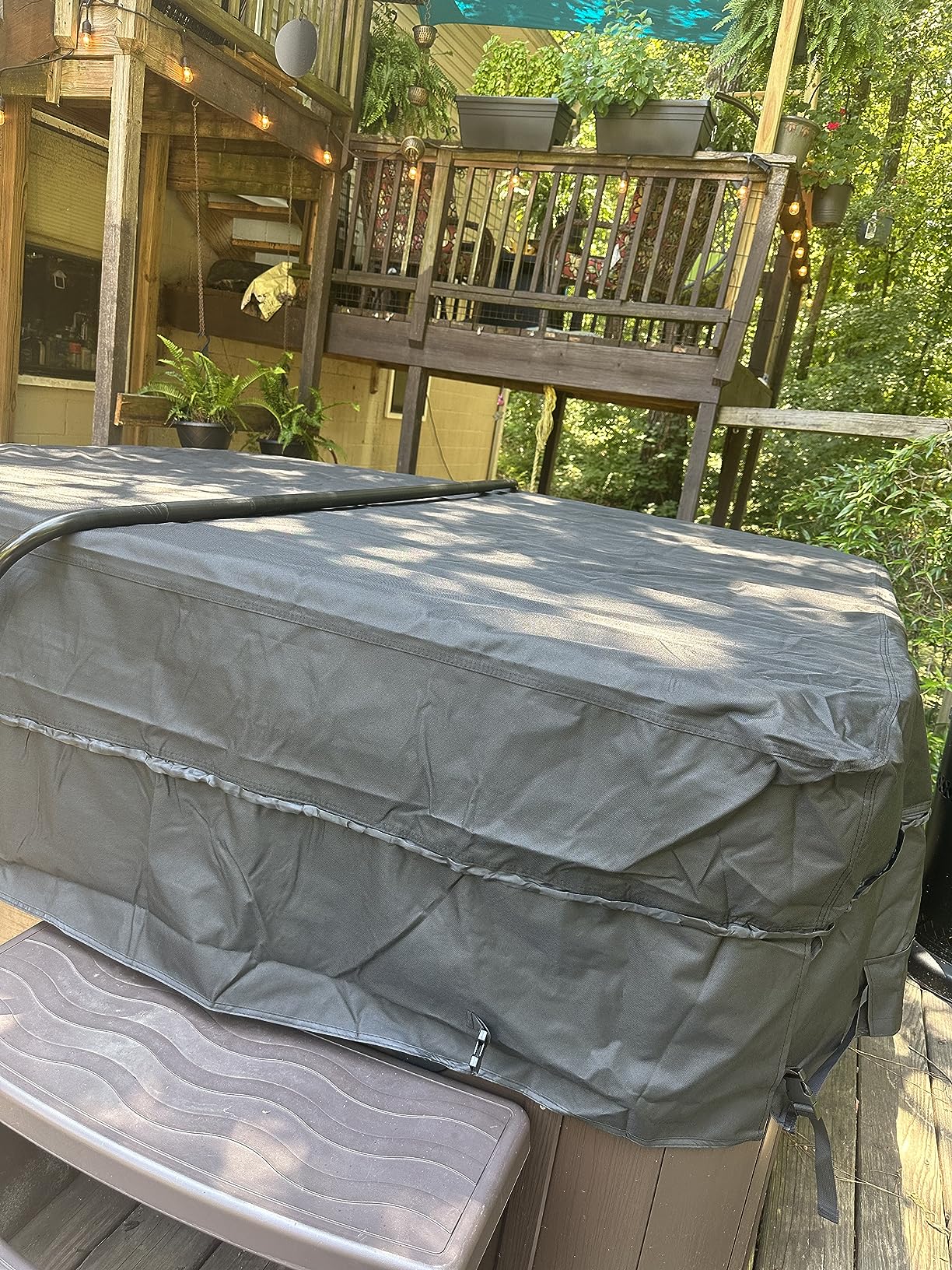 ULTCOVER Waterproof 600D Polyester Square Hot Tub Cover Outdoor SPA Covers 85 x 85 inch customer photo 1
