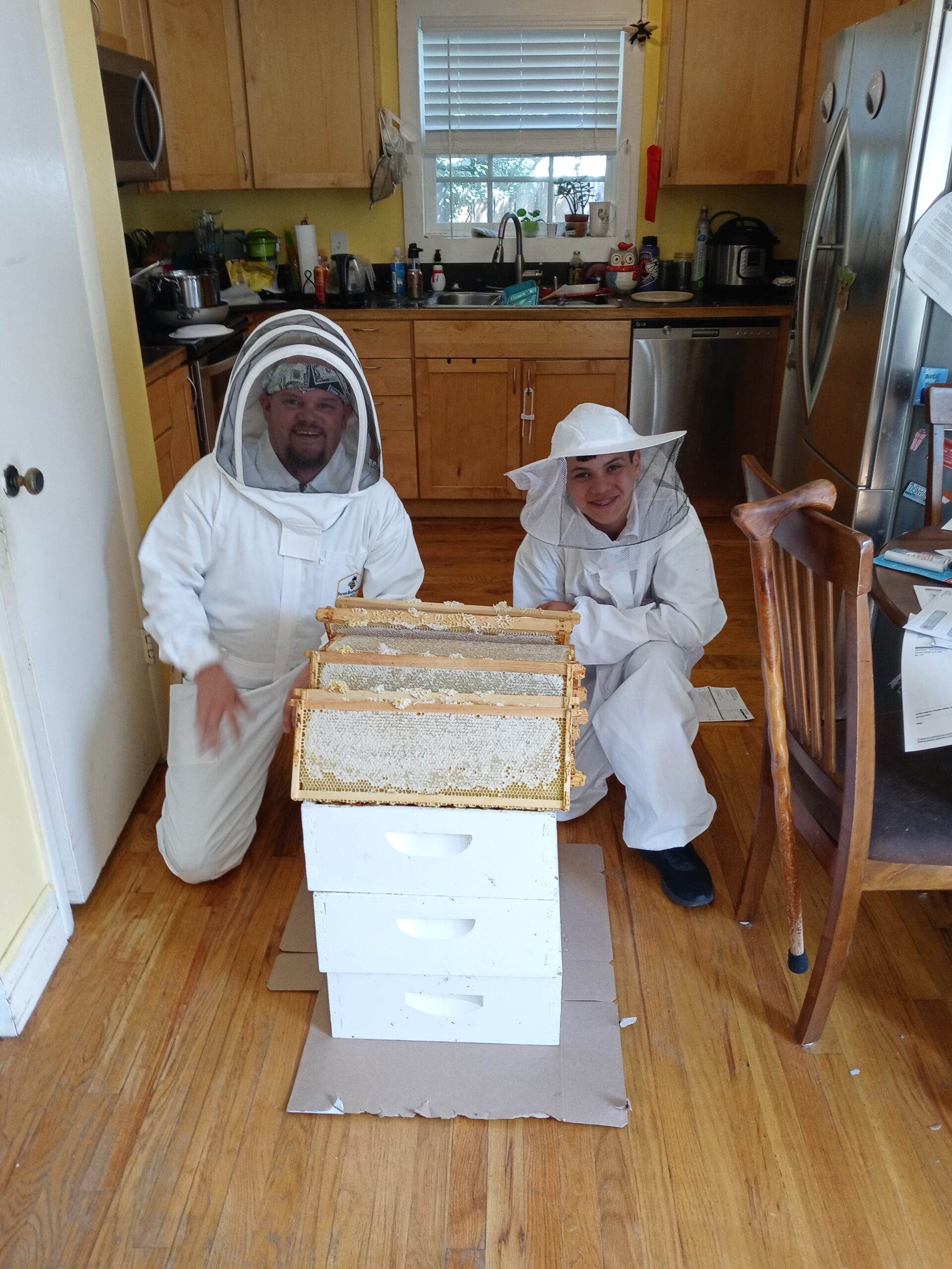 Beekeeping Suit by Forest Beekeeping | Suitable for Beginner and Commercial Beekeepers | White Cotton Coverall with Hood | Brass Zippers | Thumb Straps | 12 inch Leg Zippers (Small) customer photo 2