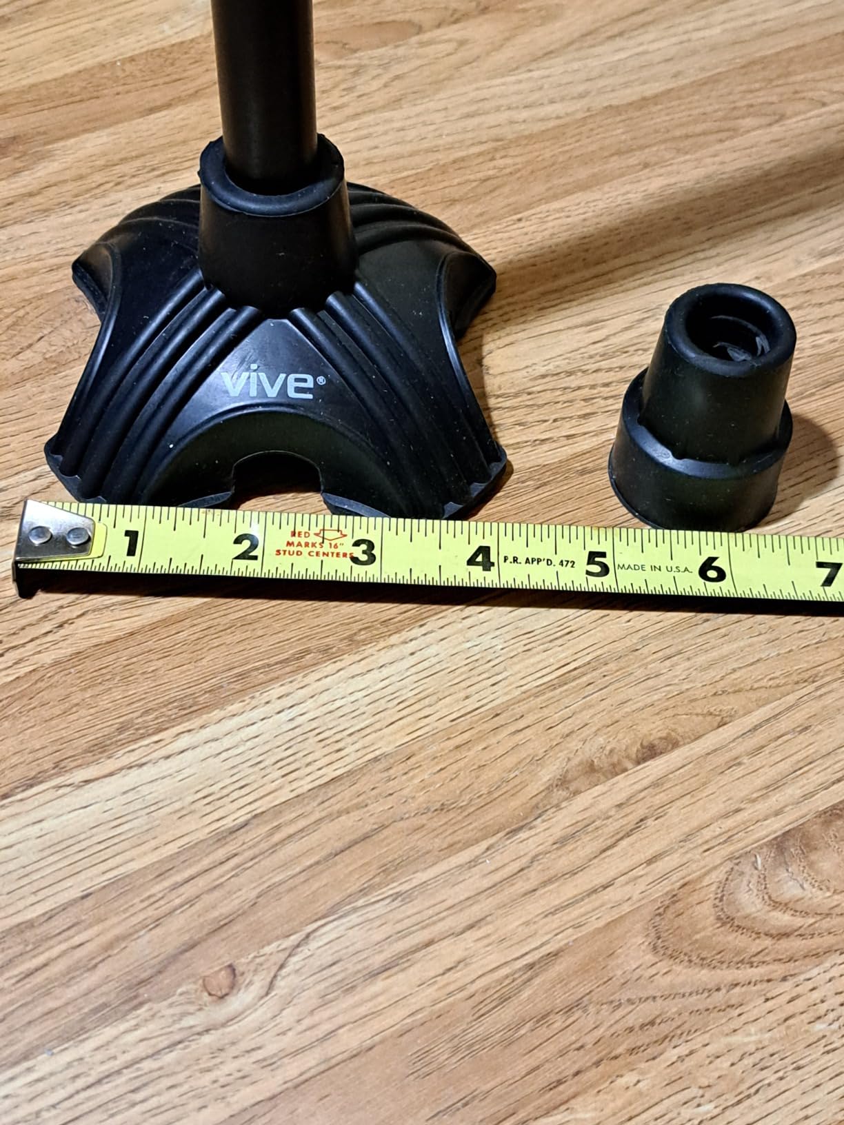 Vive Cane Tip - Self Standing Quad Base Replacement for Most Walking Canes | 4 Prong Rubber Cane Foot Pad customer photo 2