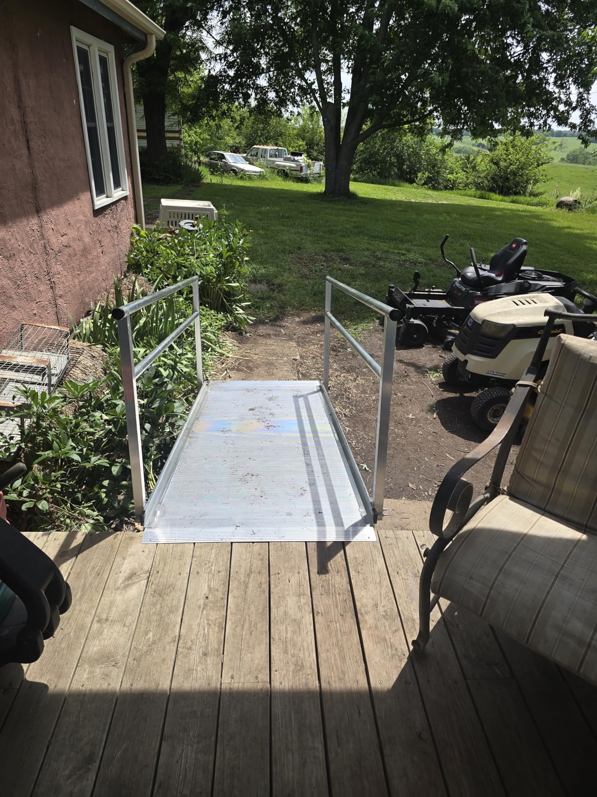 8' Wheelchair Ramp for Home Steps, 850 lb, Handrails, 36