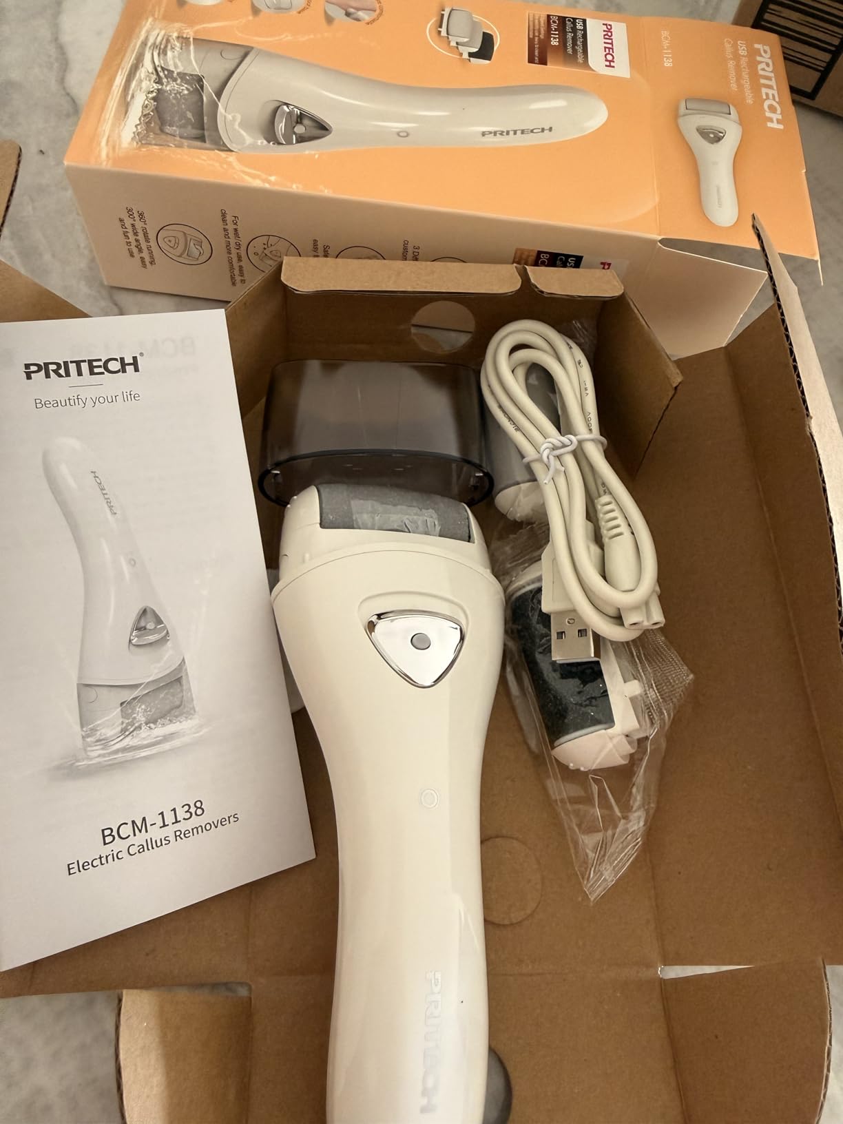 Electric Feet Callus Removers Rechargeable,Portable Electronic Foot File Pedicure Tools, Electric Callus Remover Kit,Professional Pedi Feet Care Perfect for Dead,Hard Cracked Dry Skin customer photo 1