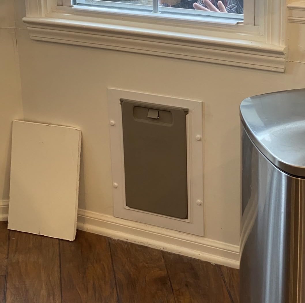 PetSafe Wall Entry Pet Door, Telescoping, Dogs up to 100 lb, Large | Insulates Better Than Metal, Interior & Exterior Install, Weatherproof Double-Flap, DIY Telescoping Tunnel 4.75-7.25 in Walls customer photo 2