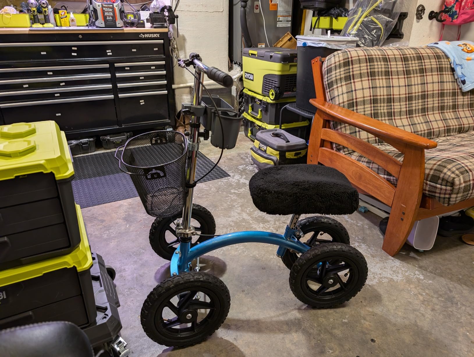 KneeRover Quad All Terrain Knee Scooter for Adults, Metallic Blue | Four Pneumatic Wheels, Heavy Duty Knee Walker For Foot Surgery, Broken Ankle Foot Injuries Recovery, Knee Crutch Alternative customer photo 1